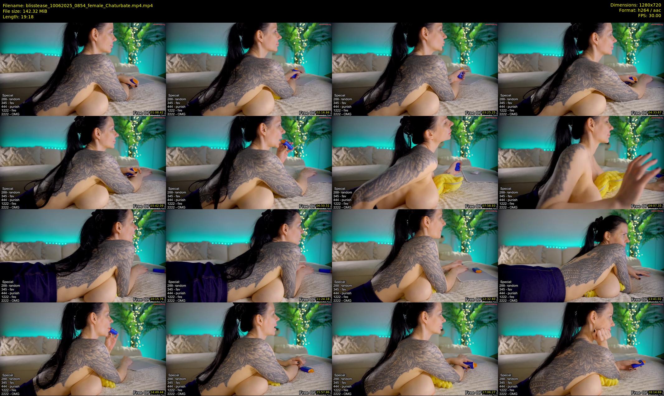 blisstease — 20 minute Chaturbate female cam show recording, 720p, Jun 10, 2025