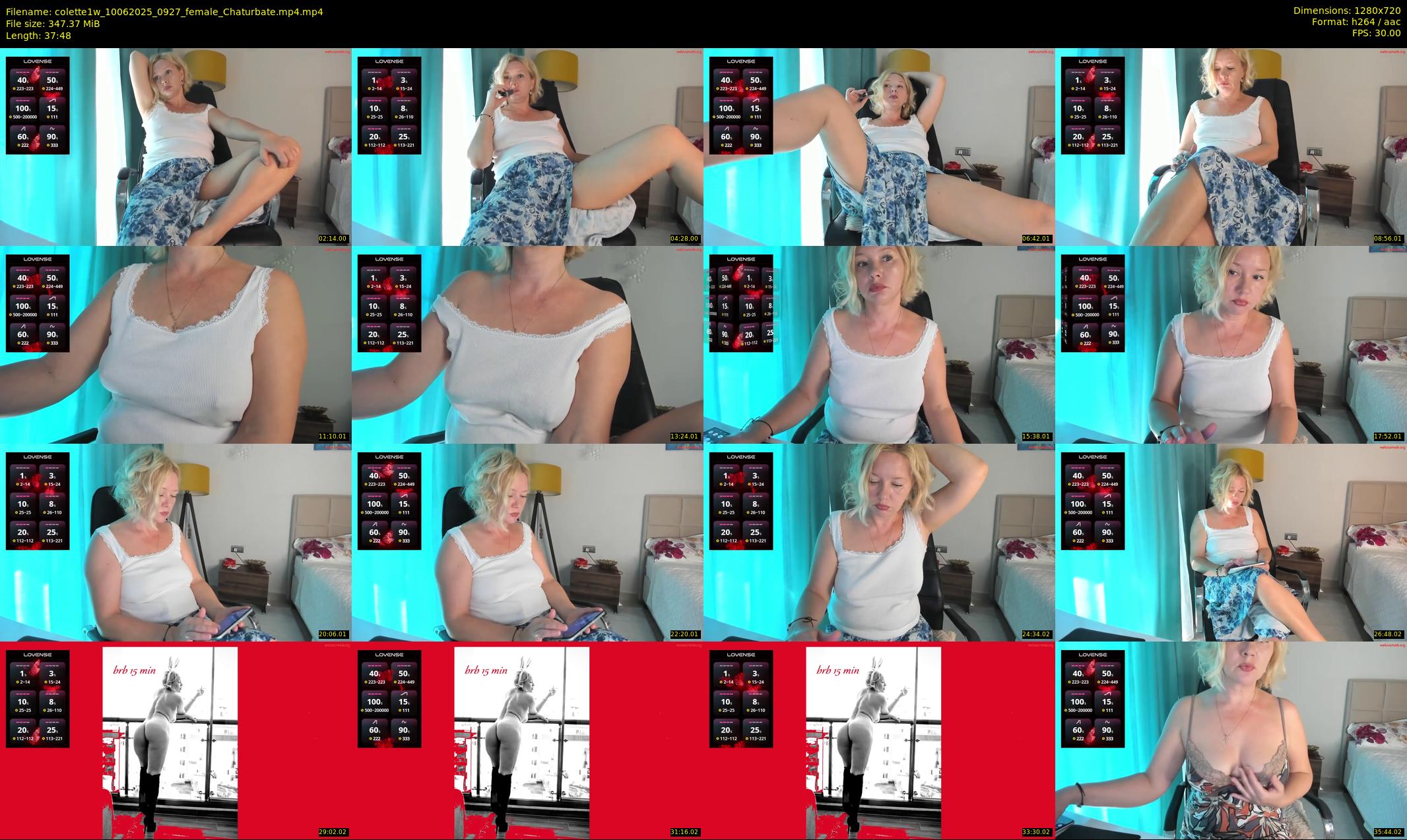 colette1w — 38 minute Chaturbate female cam show recording, 720p, Jun 10, 2025