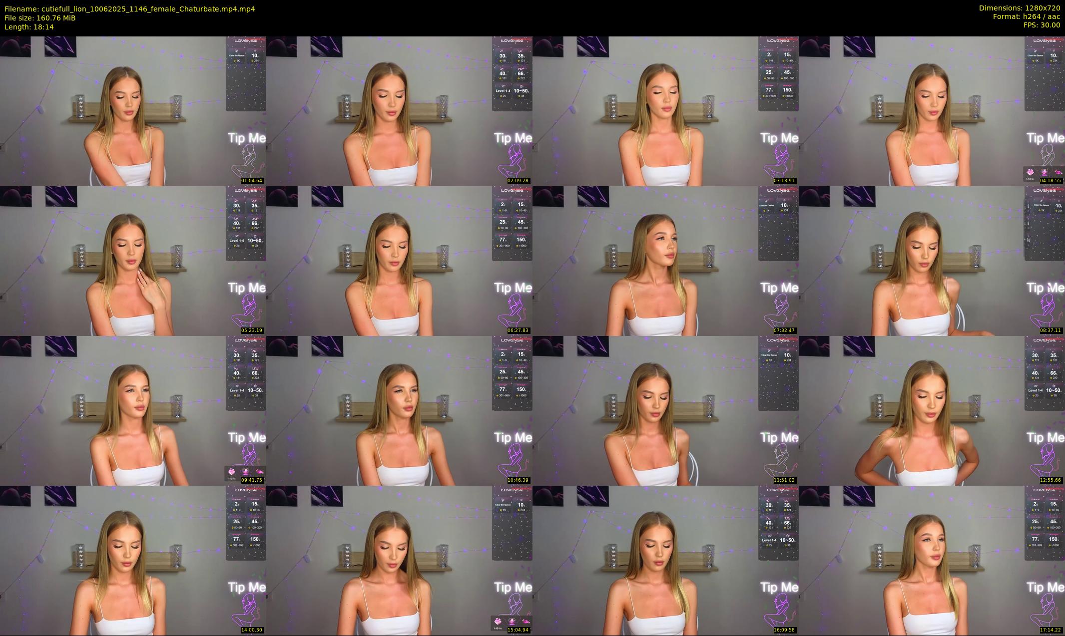 cutiefull_lion — 19 minute Chaturbate female cam show recording, 720p, Jun 10, 2025