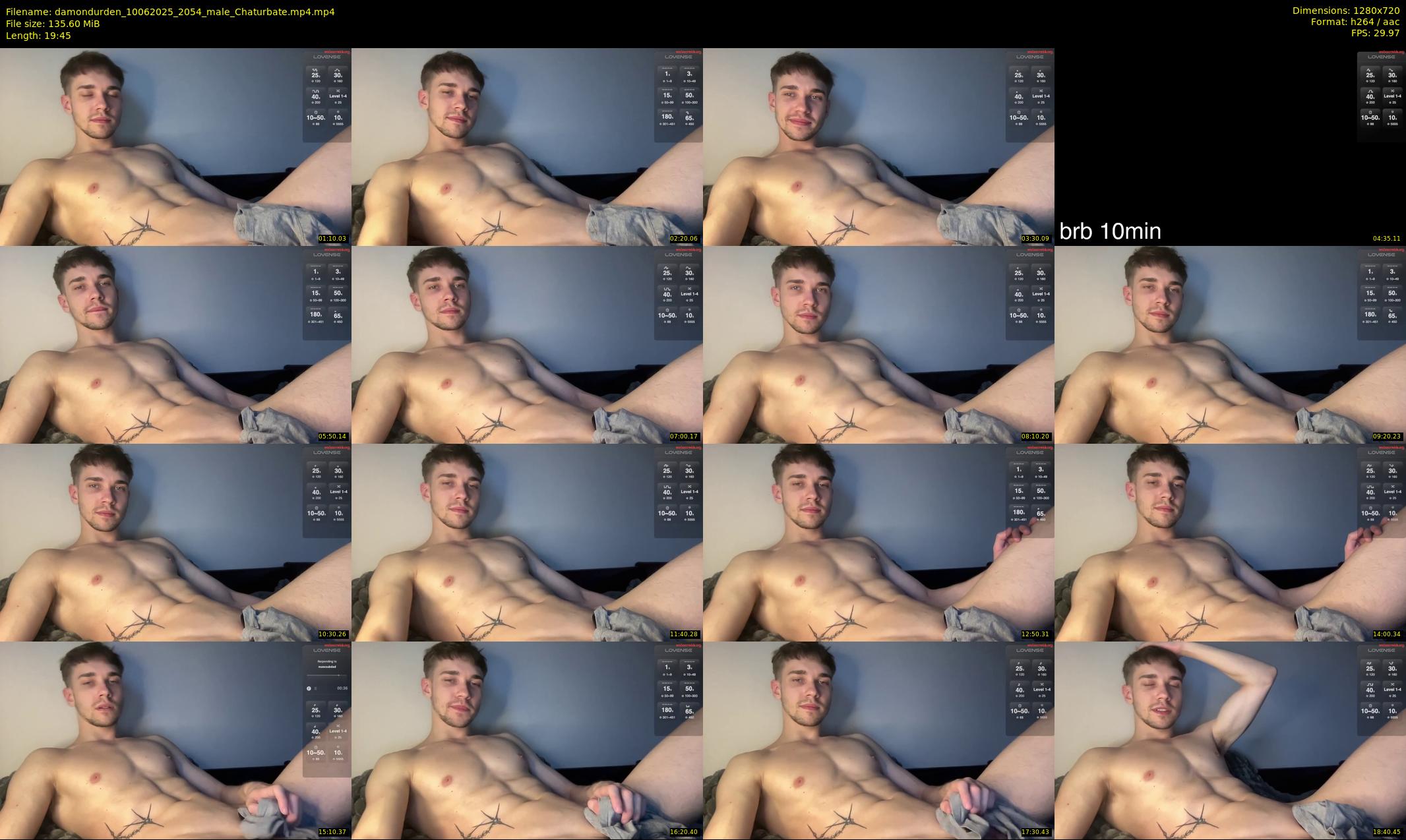 damondurden — 20 minute Chaturbate male cam show recording, 720p, Jun 10, 2025