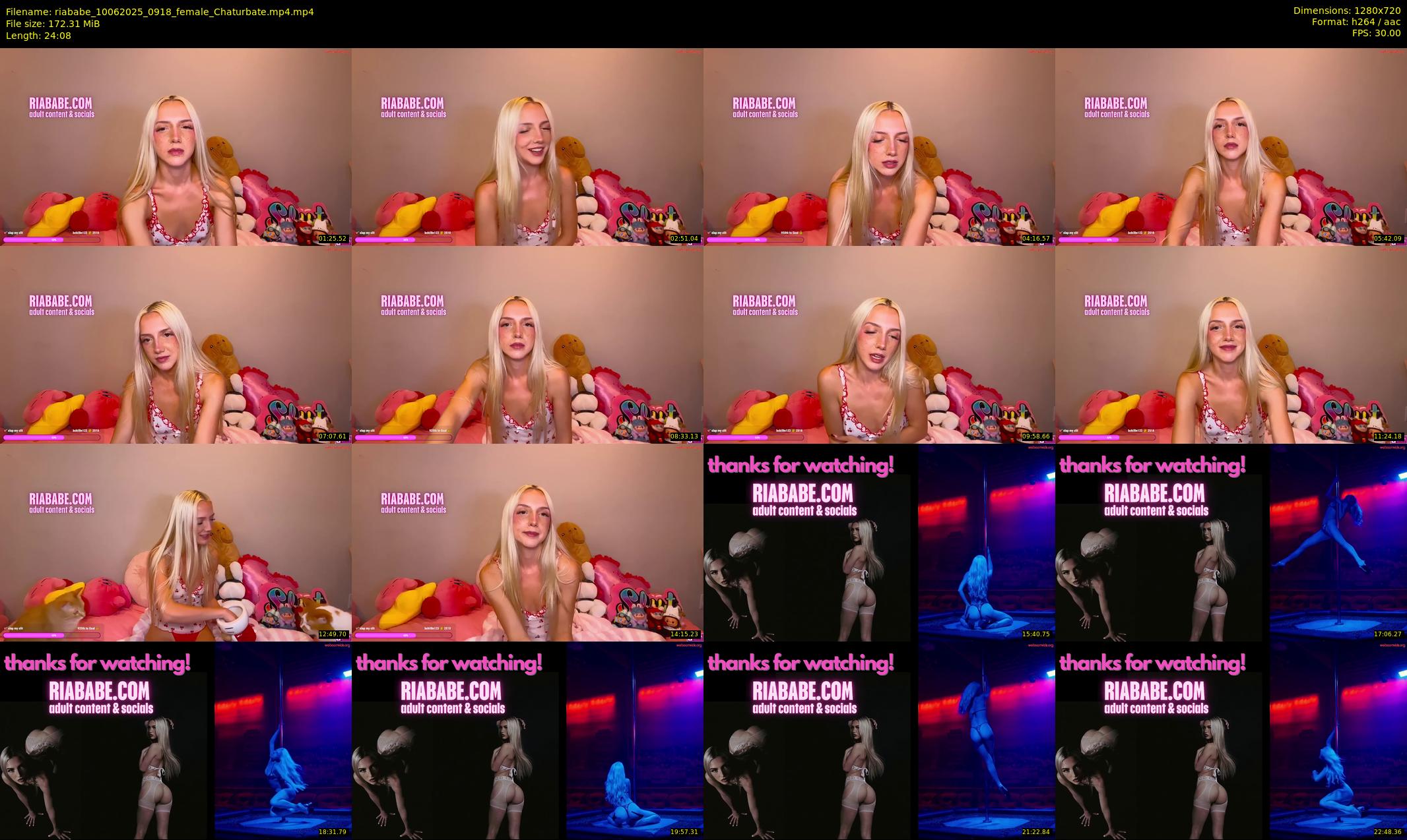 riababe — 25 minute Chaturbate female cam show recording, 720p, Jun 10, 2025
