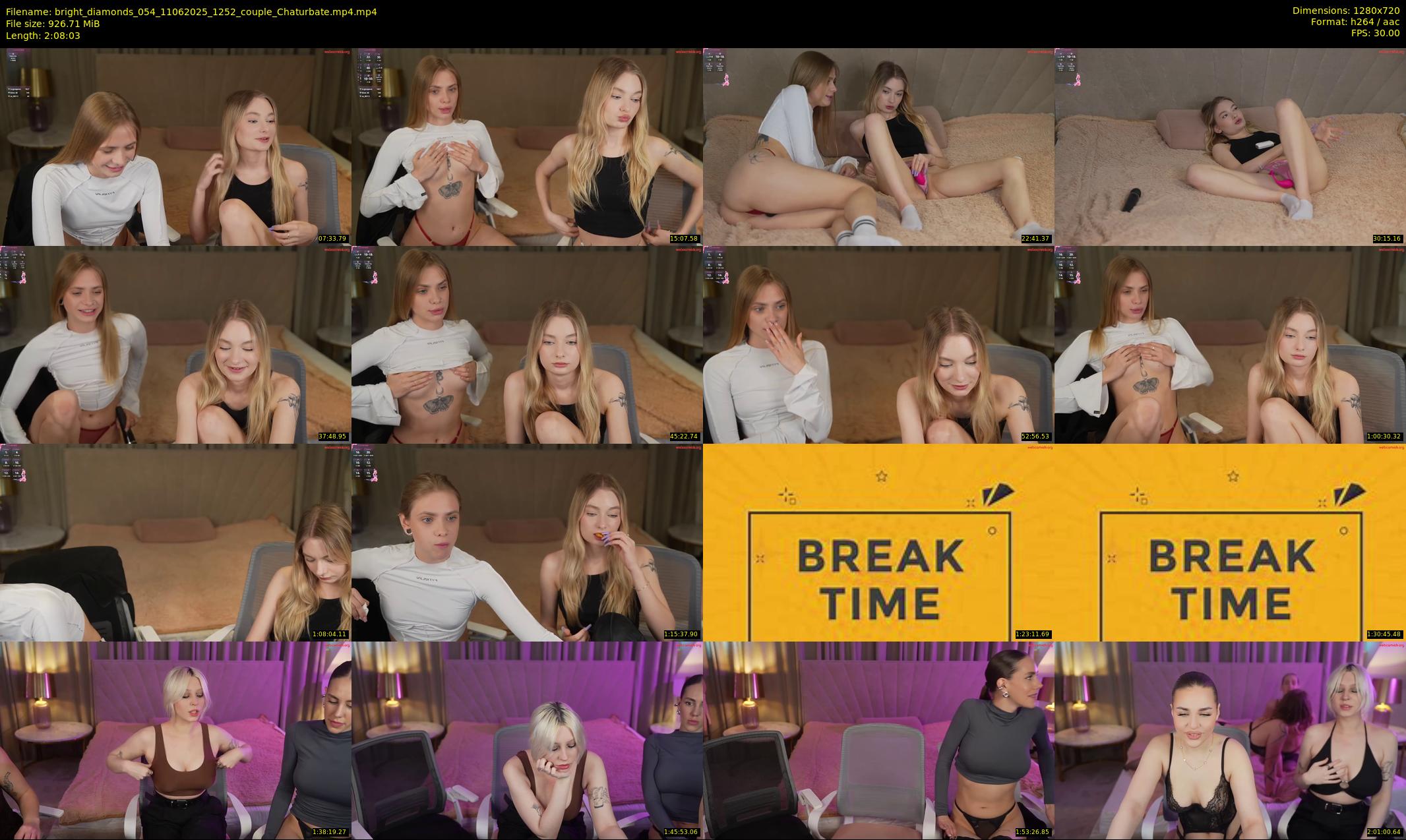 bright_diamonds_054 — 129 minute Chaturbate couple cam show recording, 720p, Jun 11, 2025