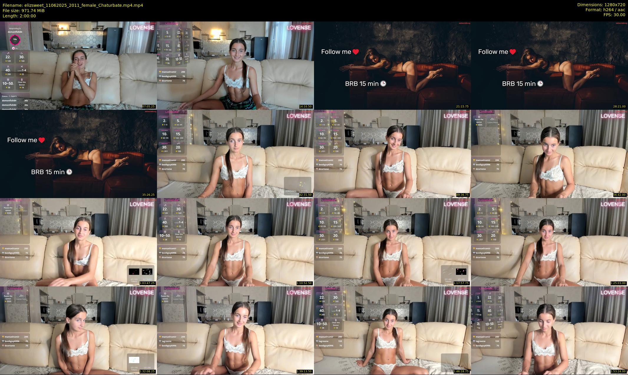 elizsweet — 120 minute Chaturbate female cam show recording, 720p, Jun 11, 2025