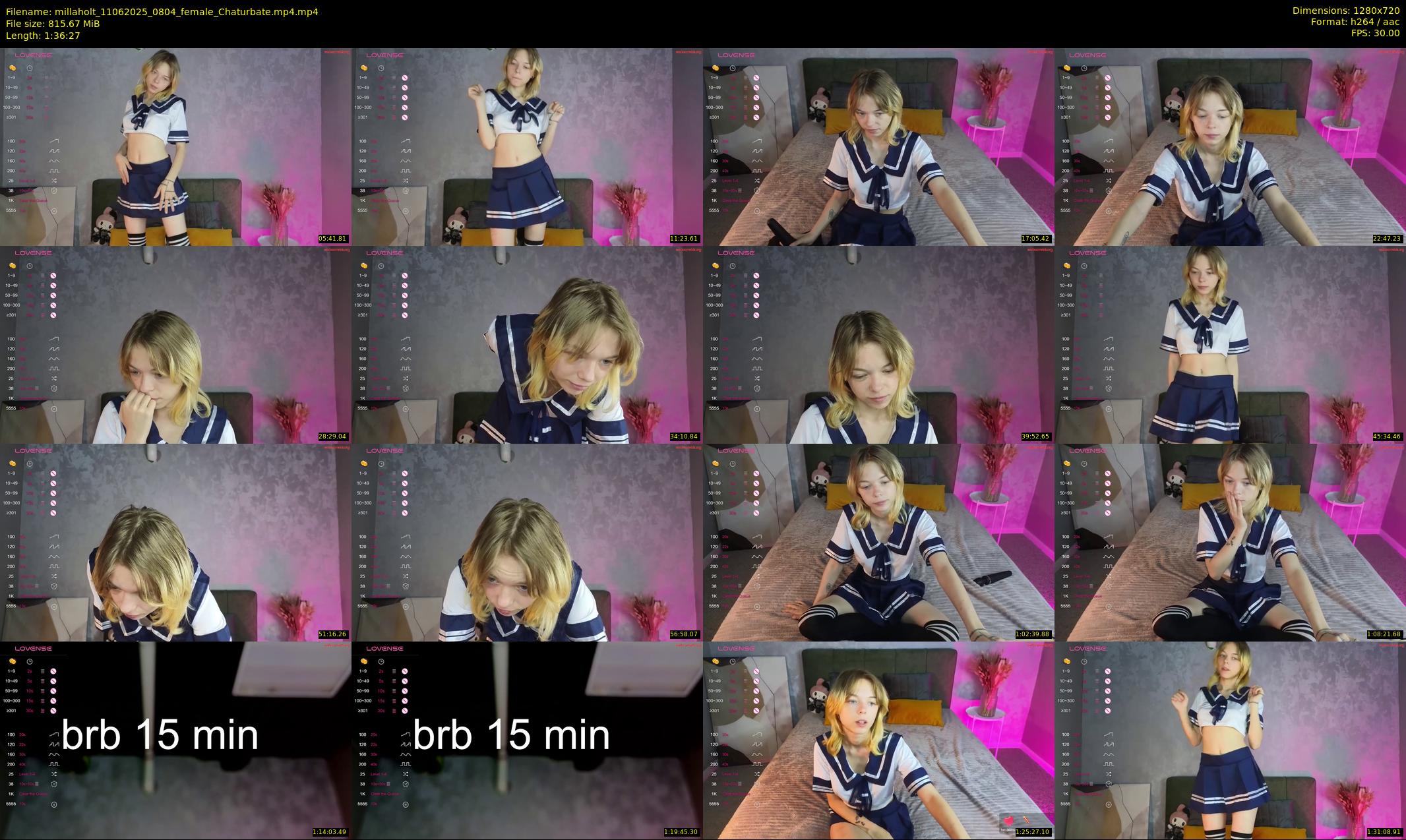 millaholt — 97 minute Chaturbate female cam show recording, 720p, Jun 11, 2025