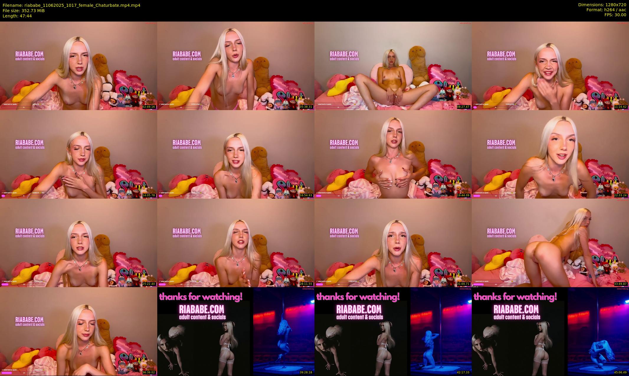 riababe — 48 minute Chaturbate female cam show recording, 720p, Jun 11, 2025