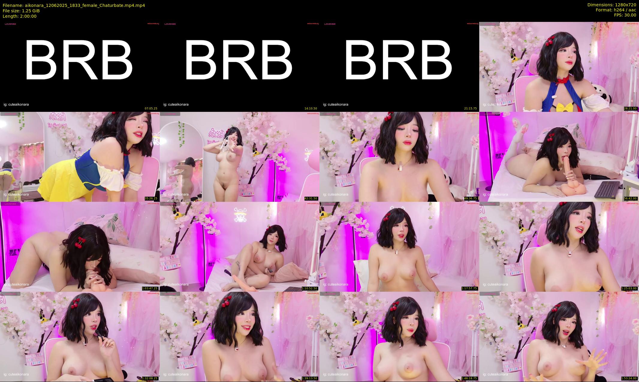 aikonara — 120 minute Chaturbate female cam show recording, 720p, Jun 12, 2025