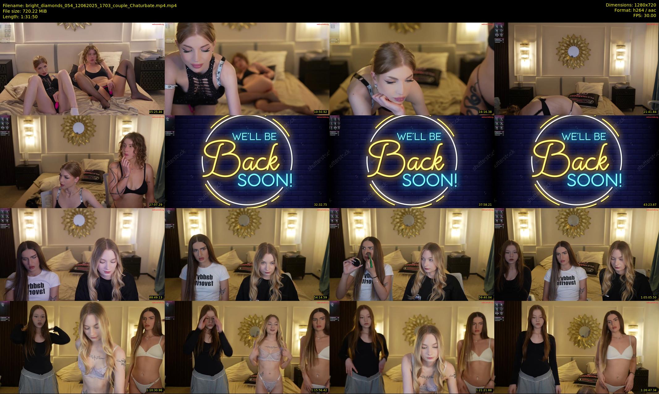 bright_diamonds_054 — 92 minute Chaturbate couple cam show recording, 720p, Jun 12, 2025