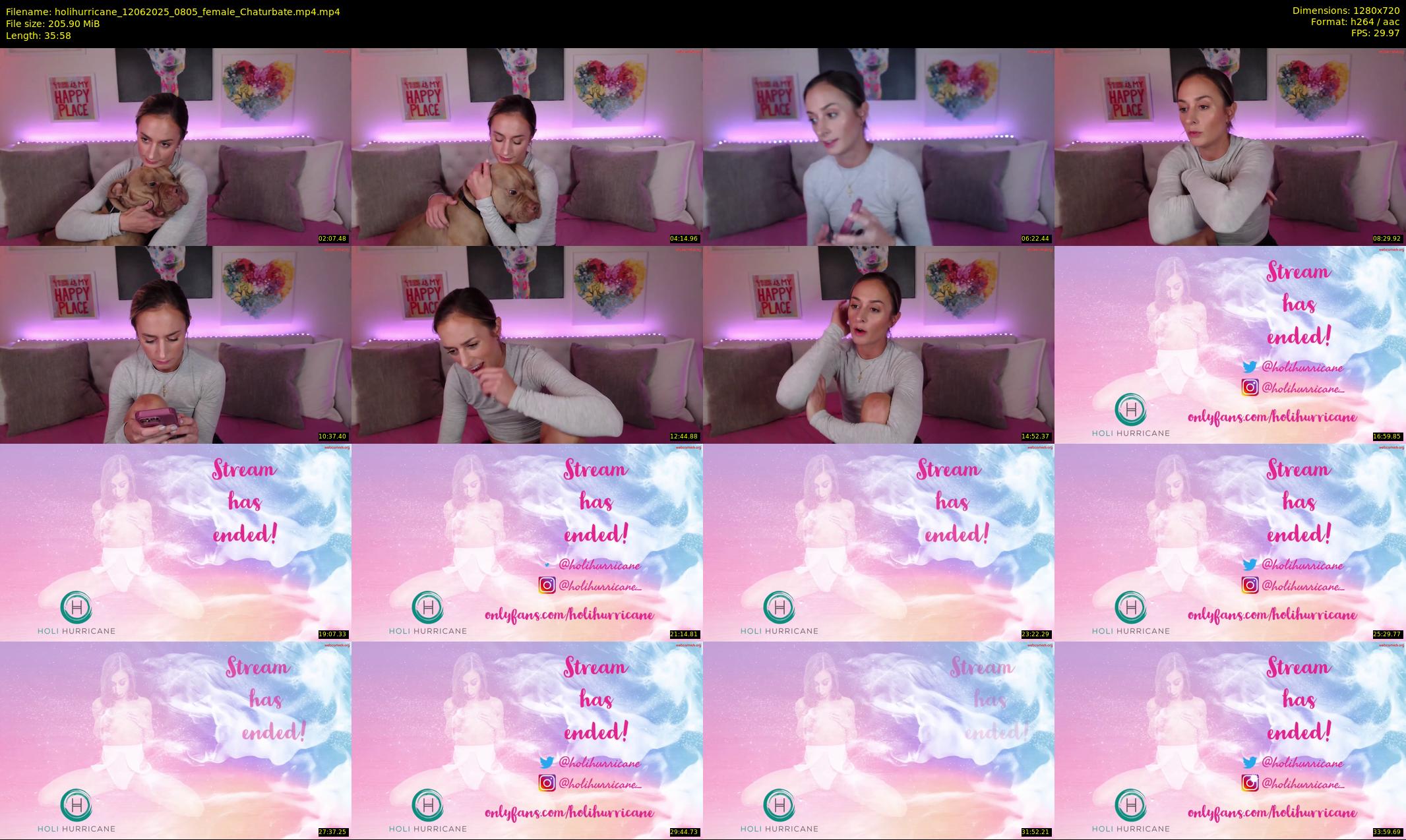 holihurricane — 36 minute Chaturbate female cam show recording, 720p, Jun 12, 2025