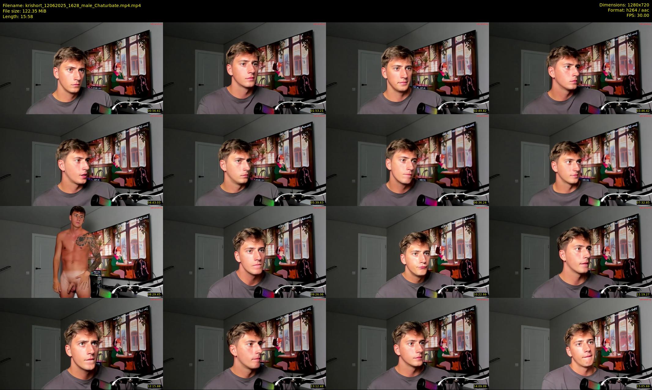 krishort — 16 minute Chaturbate male cam show recording, 720p, Jun 12, 2025