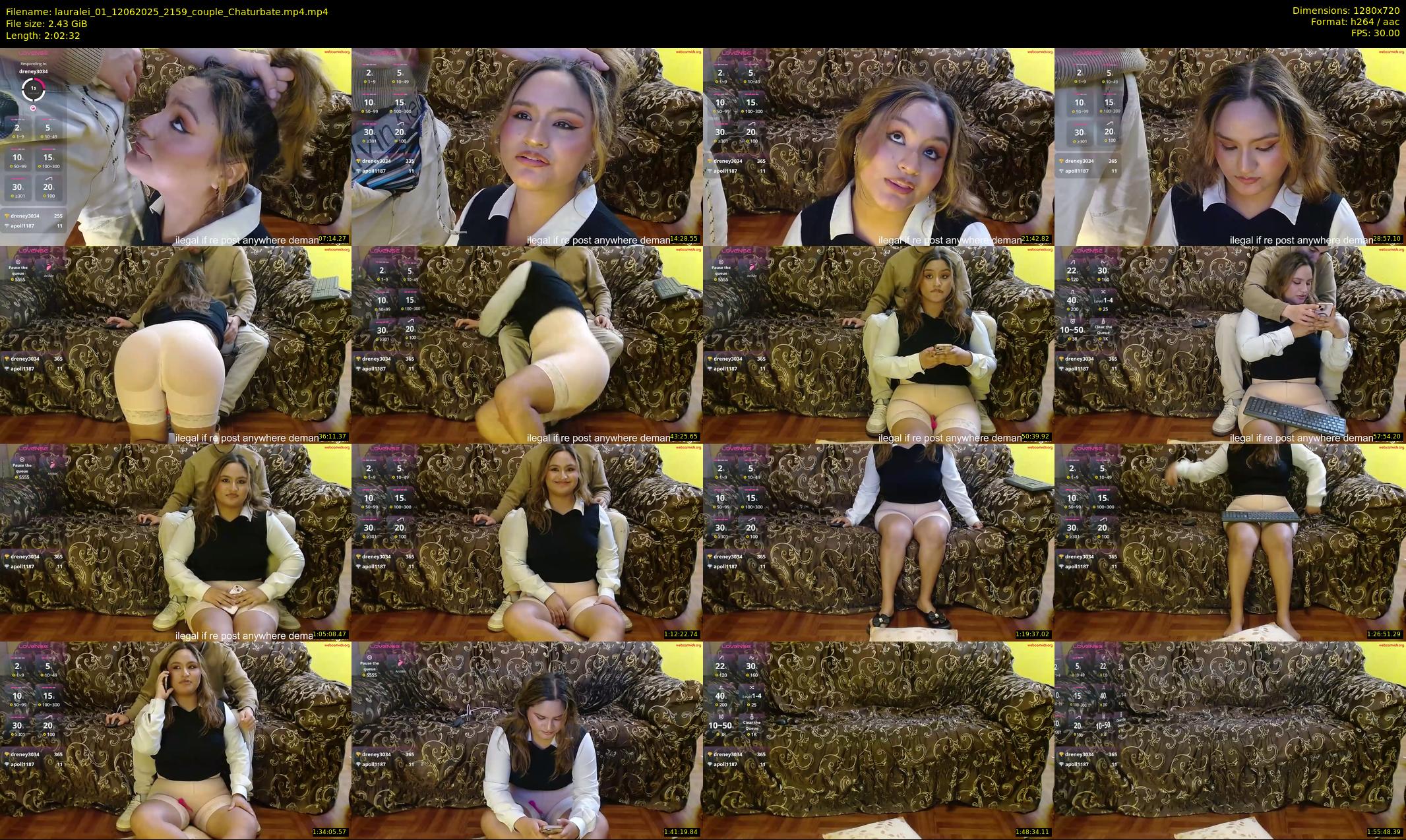 lauralei_01 — 123 minute Chaturbate couple cam show recording, 720p, Jun 12, 2025