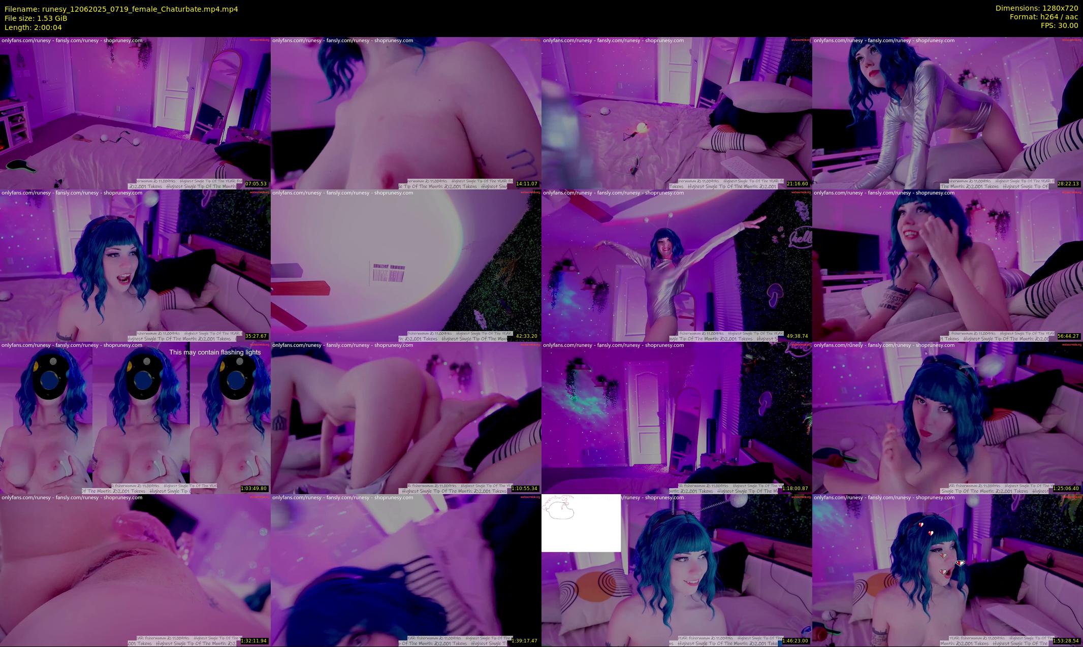 runesy — 121 minute Chaturbate female cam show recording, 720p, Jun 12, 2025