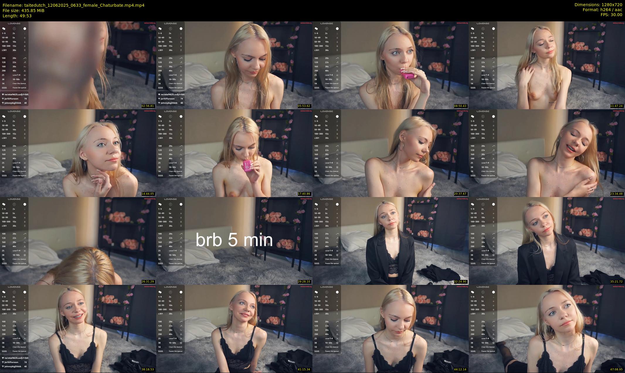 taitedutch — 50 minute Chaturbate female cam show recording, 720p, Jun 12, 2025