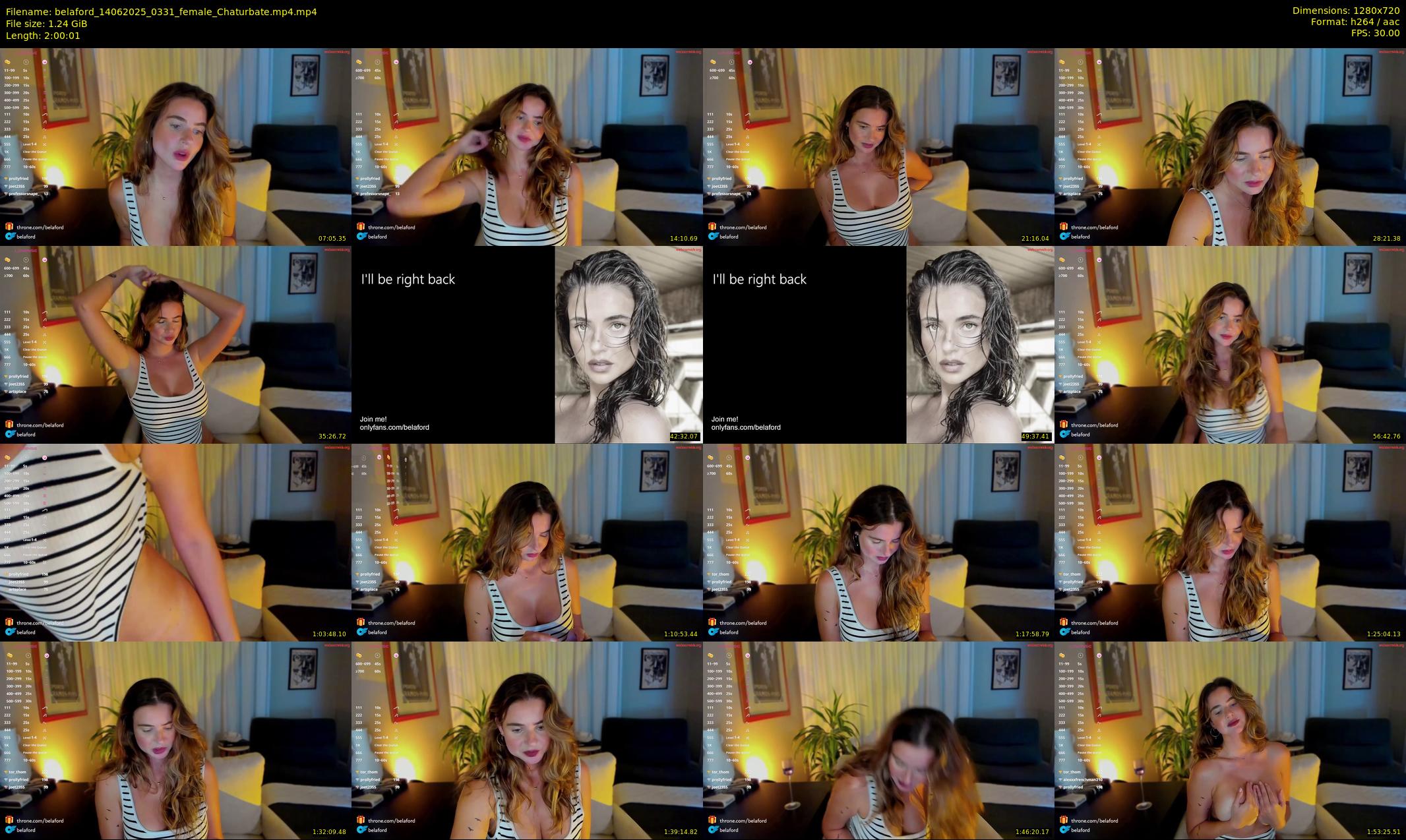 belaford — 121 minute Chaturbate female cam show recording, 720p, Jun 14, 2025