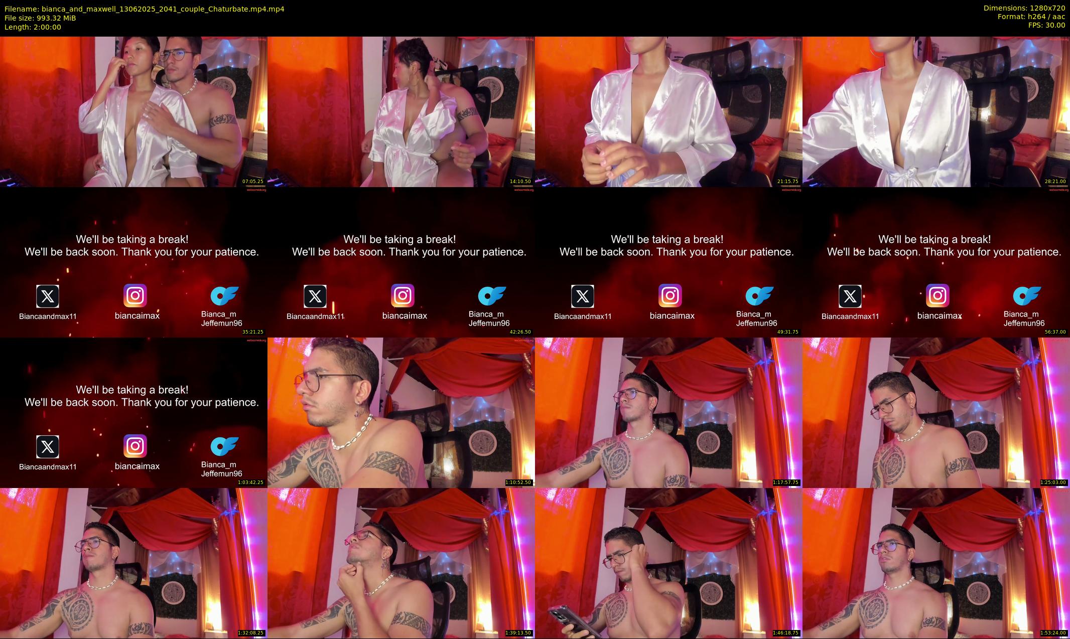 bianca_and_maxwell — 120 minute Chaturbate couple cam show recording, 720p, Jun 13, 2025