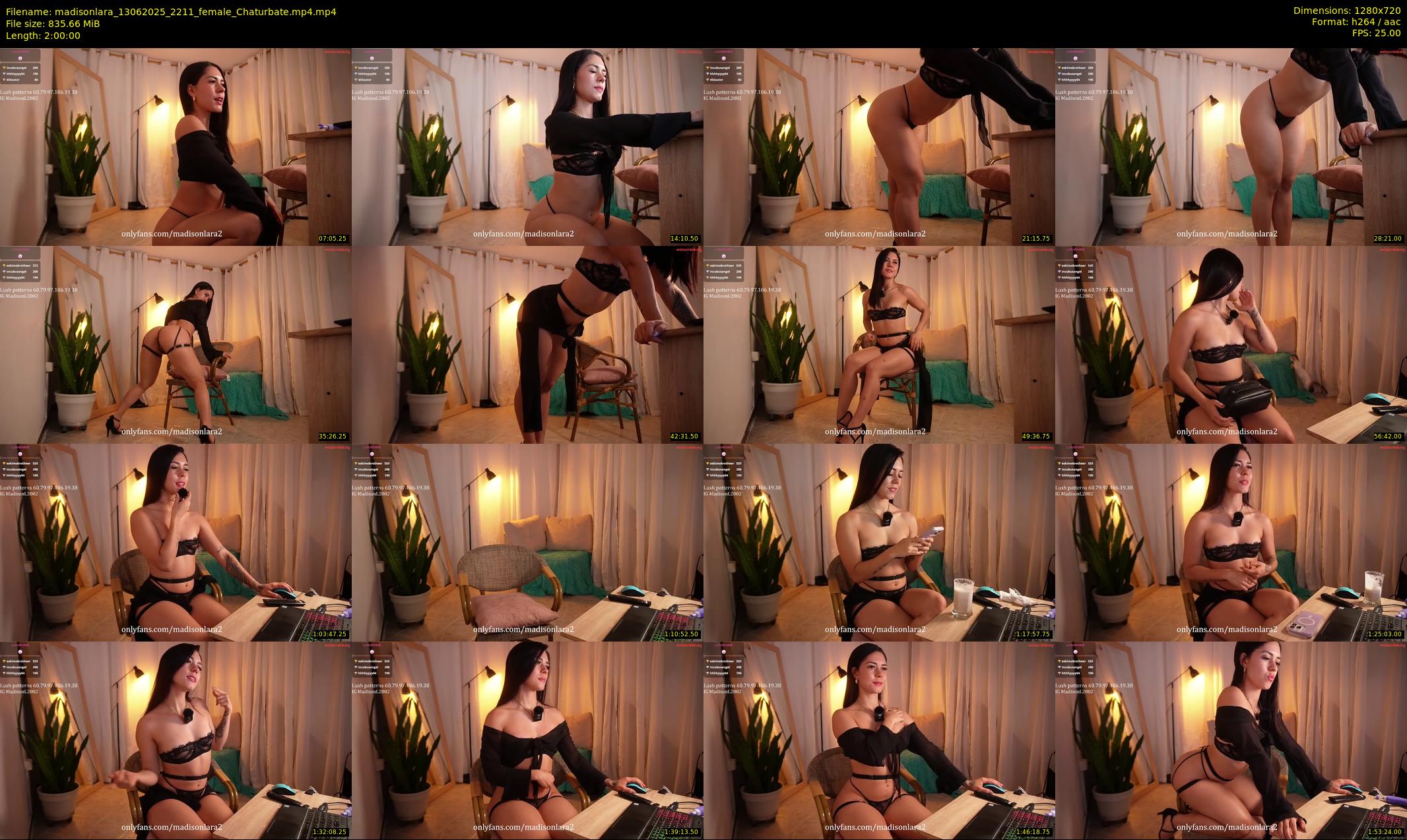 madisonlara — 120 minute Chaturbate female cam show recording, 720p, Jun 13, 2025