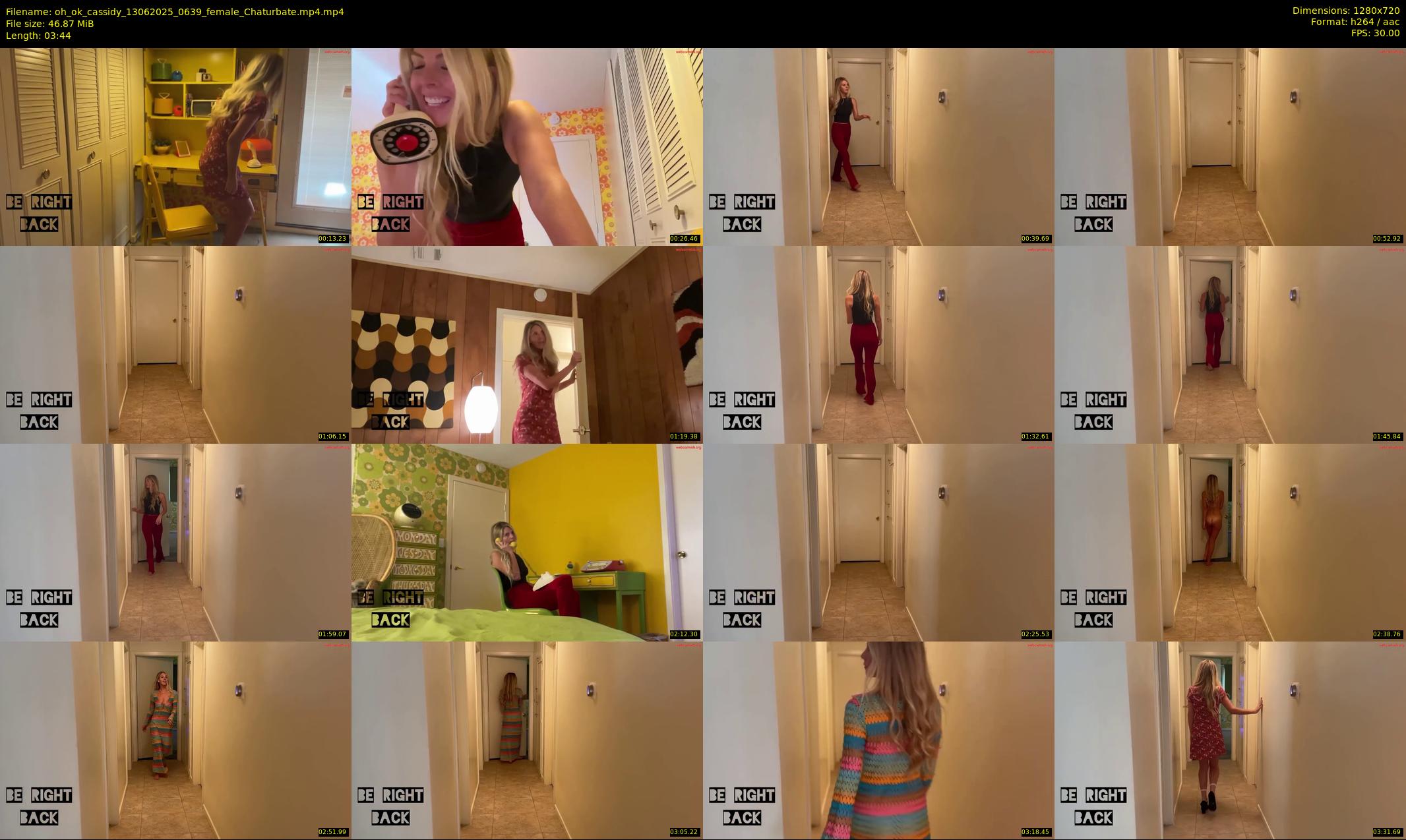 oh_ok_cassidy — 4 minute Chaturbate female cam show recording, 720p, Jun 13, 2025