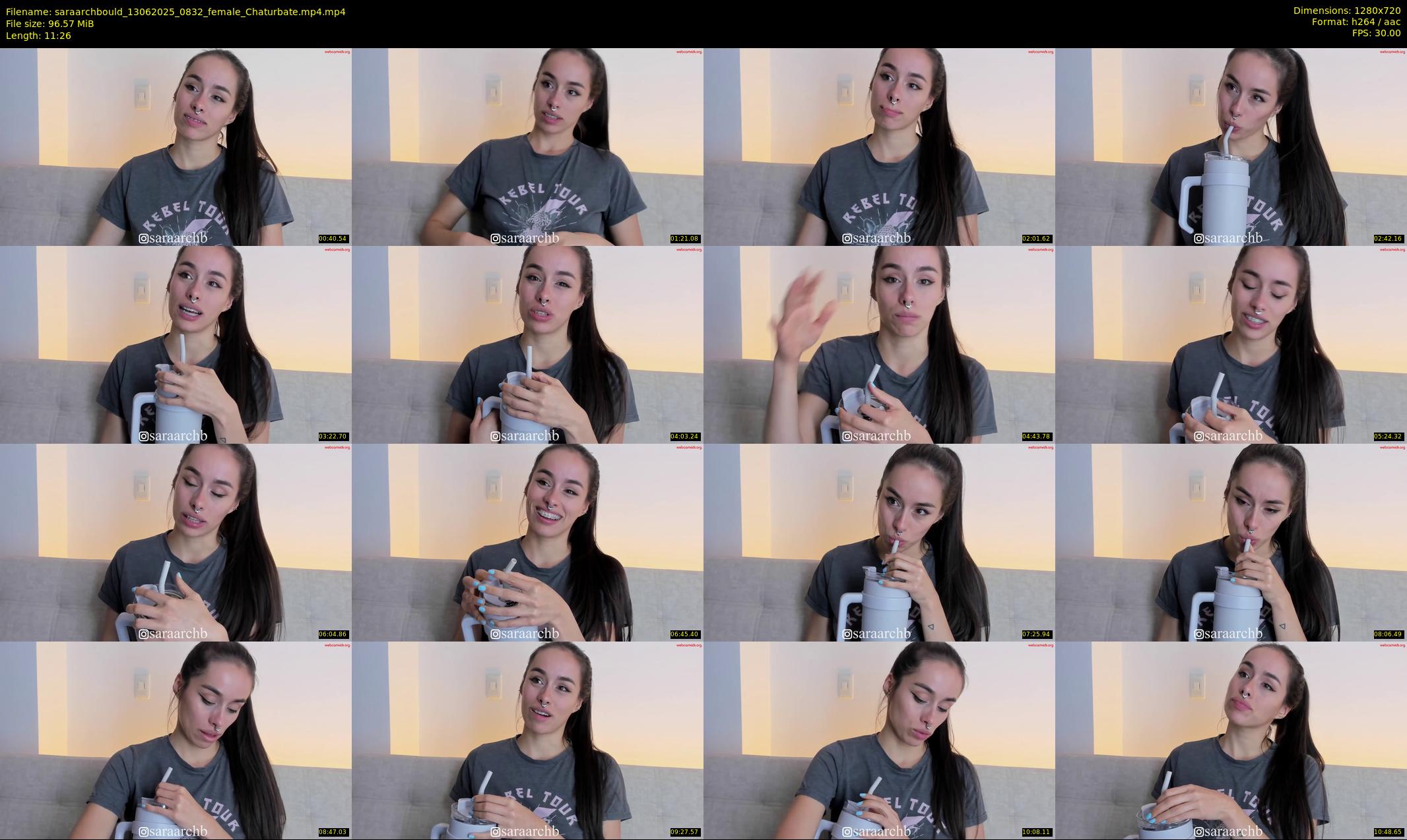 saraarchbould — 12 minute Chaturbate female cam show recording, 720p, Jun 13, 2025