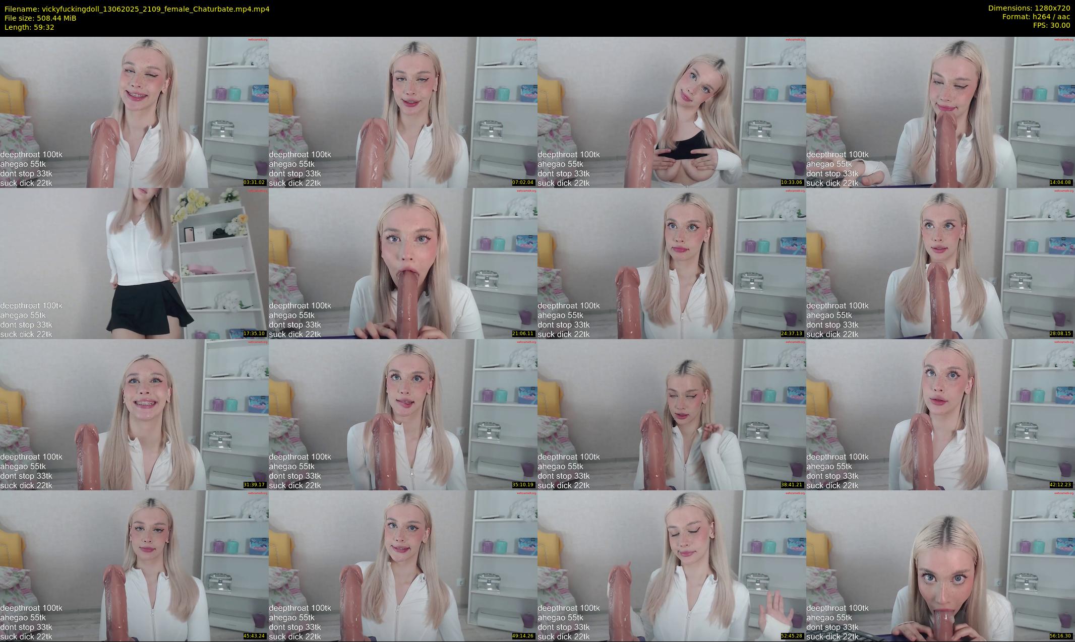 vickyfuckingdoll — 60 minute Chaturbate female cam show recording, 720p, Jun 13, 2025