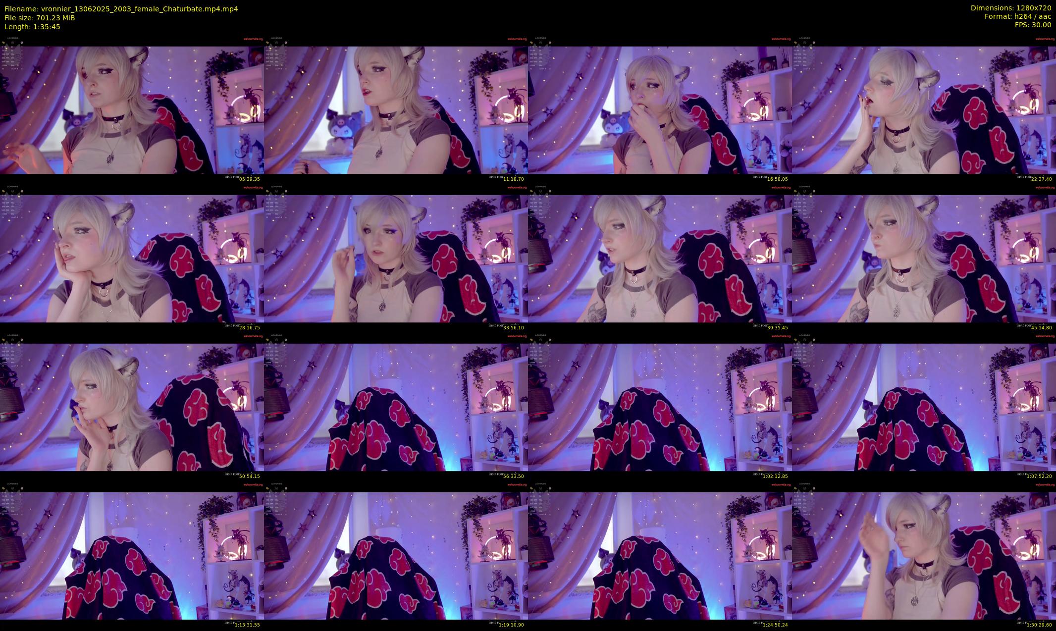 vronnier — 96 minute Chaturbate female cam show recording, 720p, Jun 13, 2025