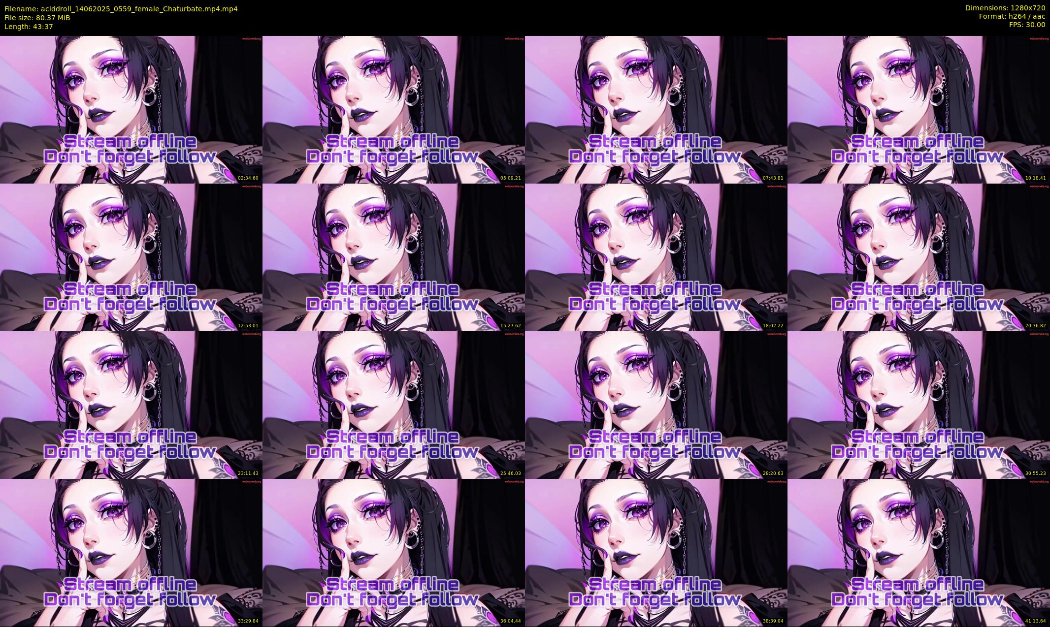 aciddroll — 44 minute Chaturbate female cam show recording, 720p, Jun 14, 2025