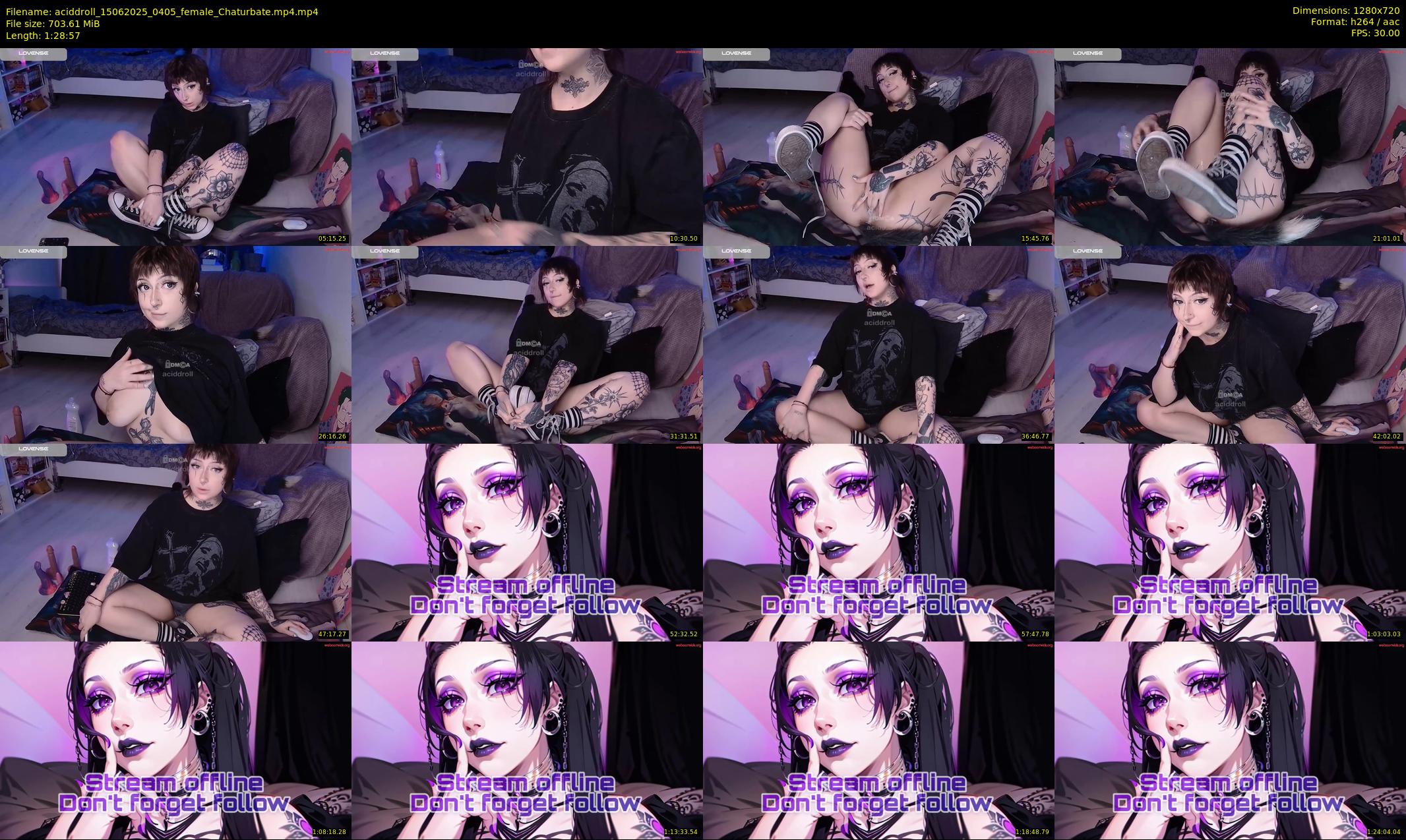 aciddroll — 89 minute Chaturbate female cam show recording, 720p, Jun 15, 2025