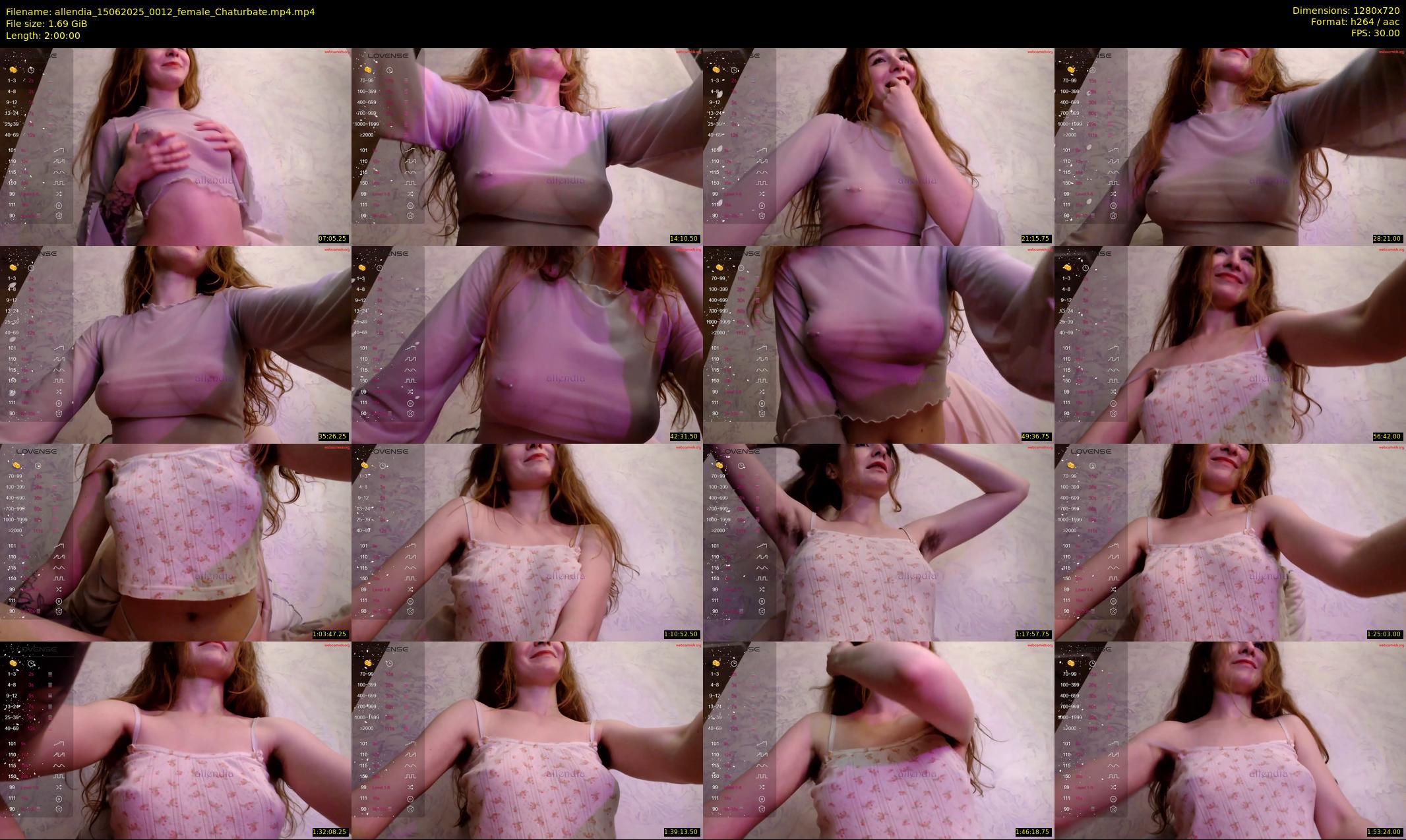 allendia — 120 minute Chaturbate female cam show recording, 720p, Jun 15, 2025