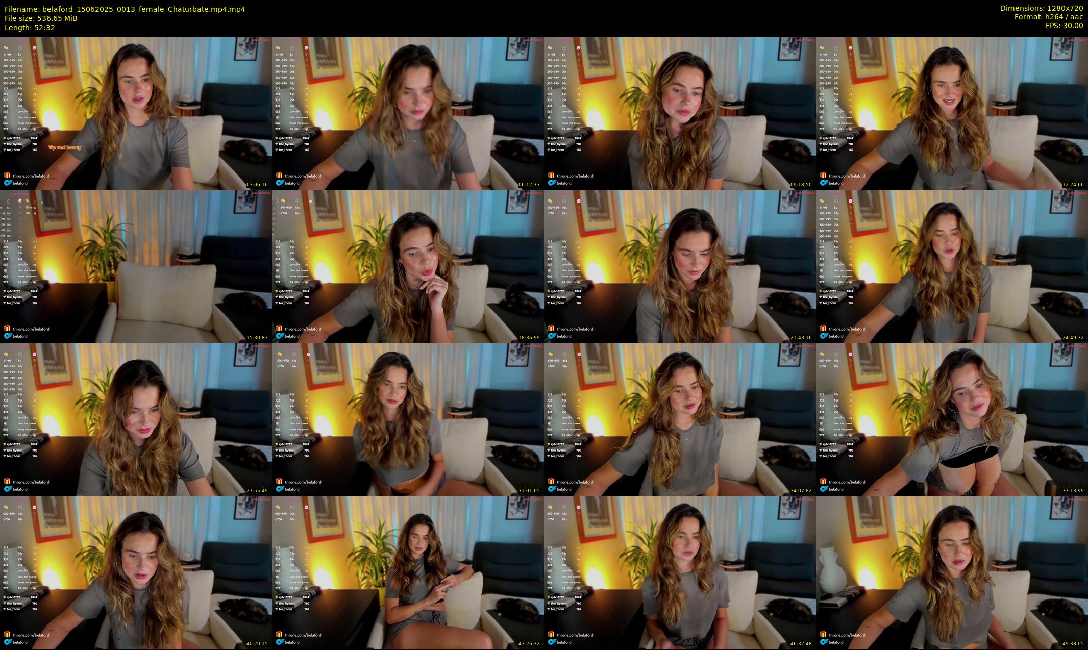belaford — 53 minute Chaturbate female cam show recording, 720p, Jun 15, 2025