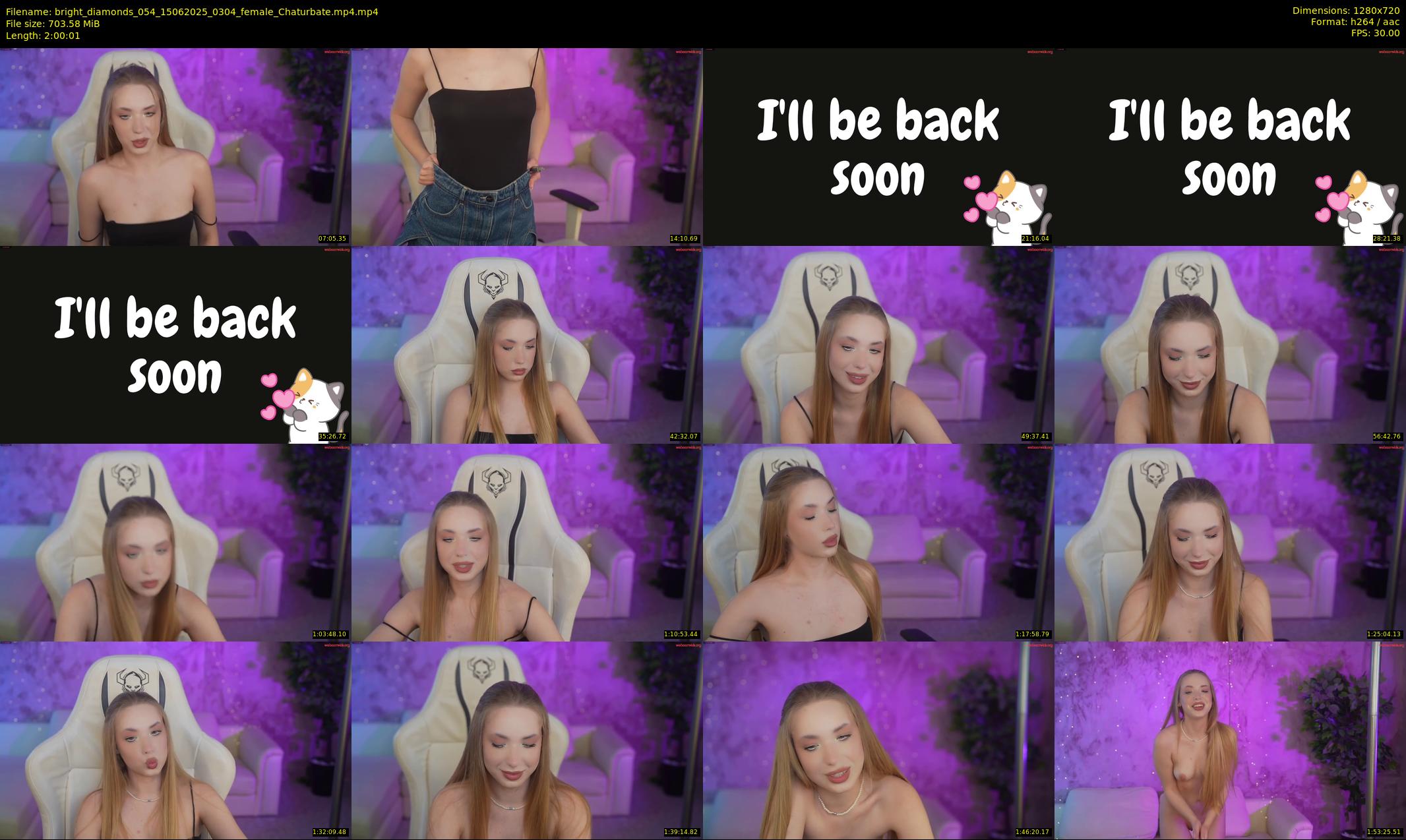 bright_diamonds_054 — 121 minute Chaturbate couple cam show recording, 720p, Jun 15, 2025