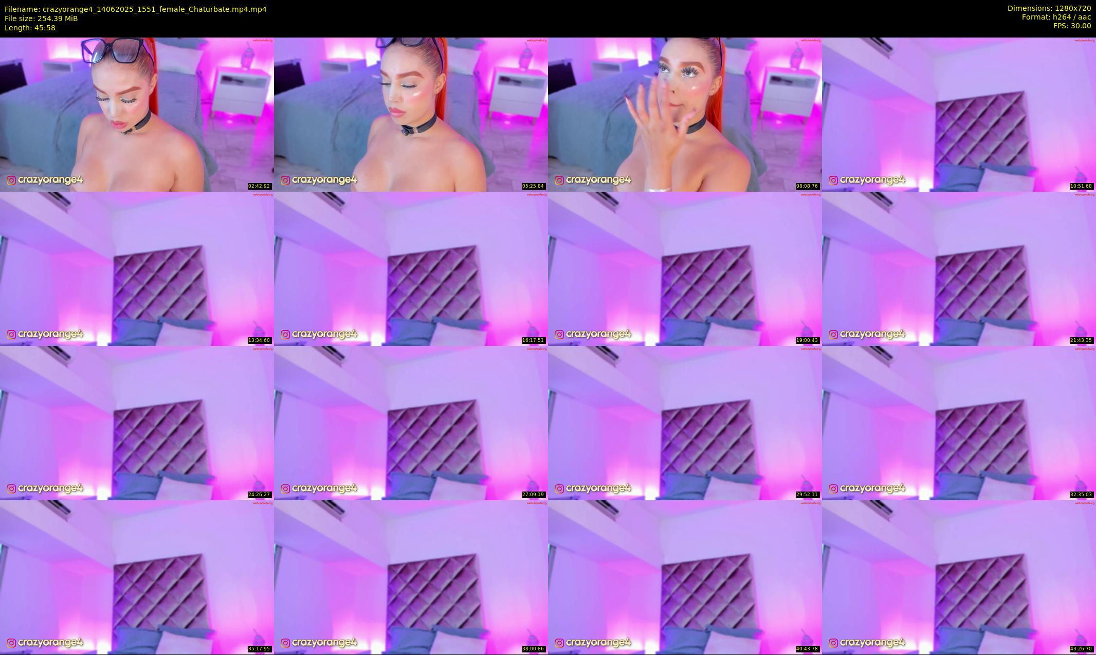 crazyorange4 — 46 minute Chaturbate female cam show recording, 720p, Jun 14, 2025