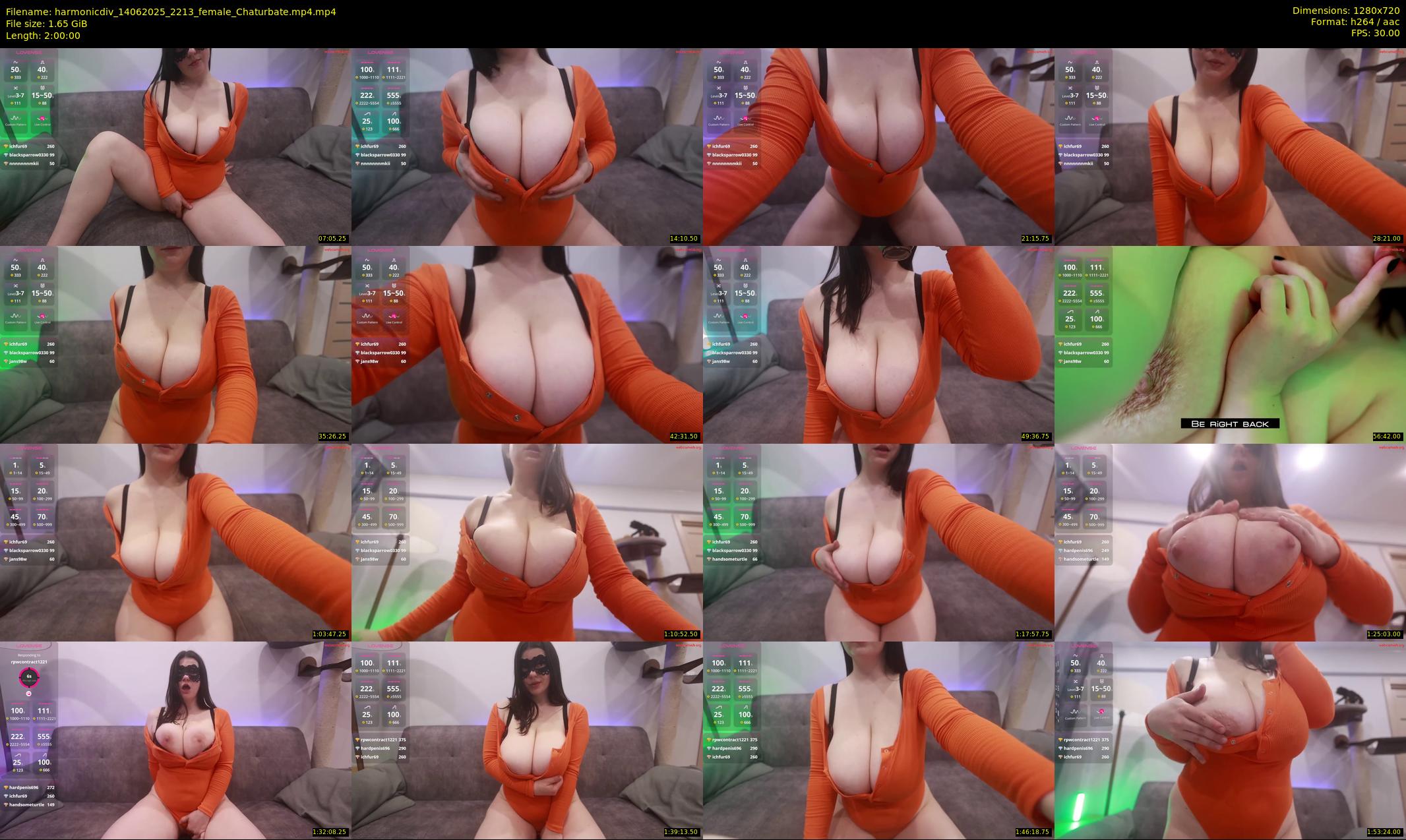 harmonicdiv — 120 minute Chaturbate female cam show recording, 720p, Jun 14, 2025