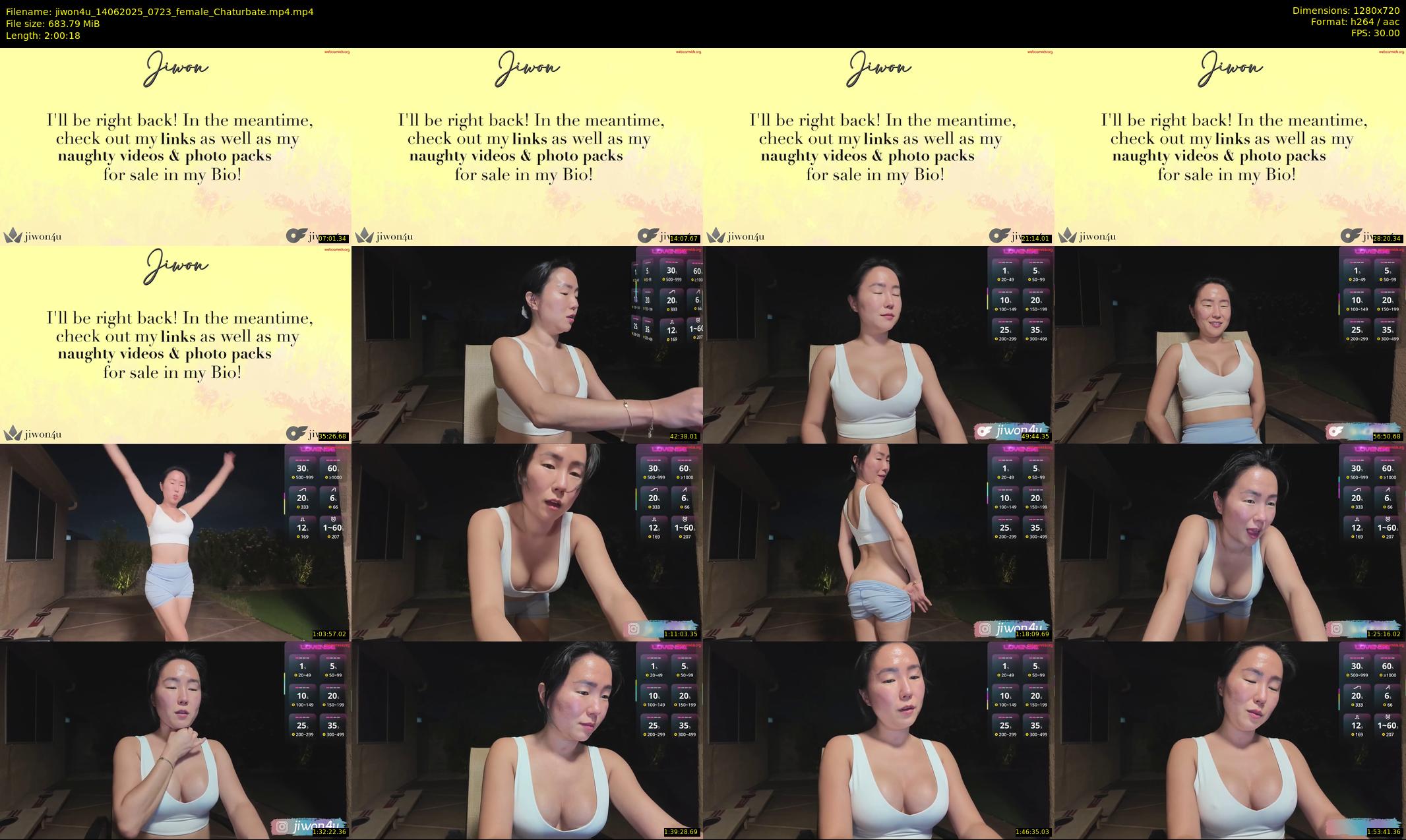 jiwon4u — 121 minute Chaturbate female cam show recording, 720p, Jun 14, 2025
