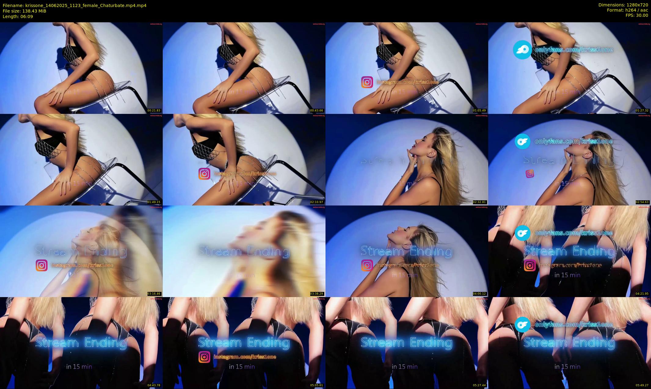 krissone — 7 minute Chaturbate female cam show recording, 720p, Jun 14, 2025