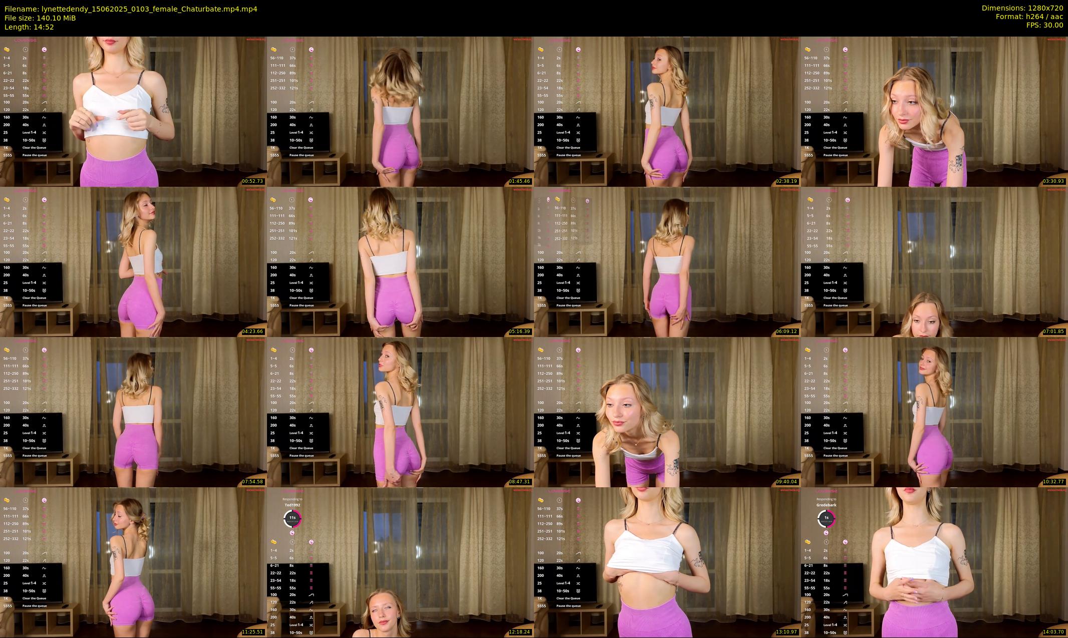 lynettedendy — 15 minute Chaturbate female cam show recording, 720p, Jun 15, 2025