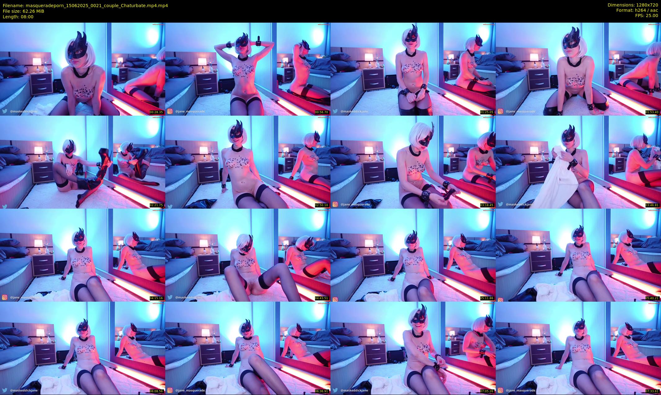 masqueradeporn — 8 minute Chaturbate couple cam show recording, 720p, Jun 15, 2025