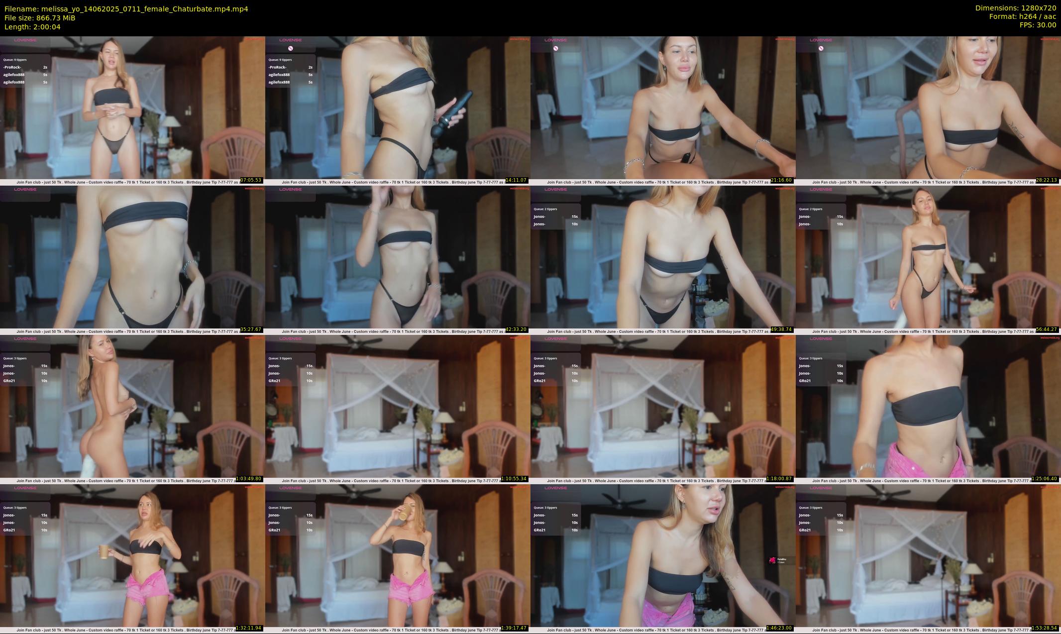 melissa_yo — 121 minute Chaturbate female cam show recording, 720p, Jun 14, 2025
