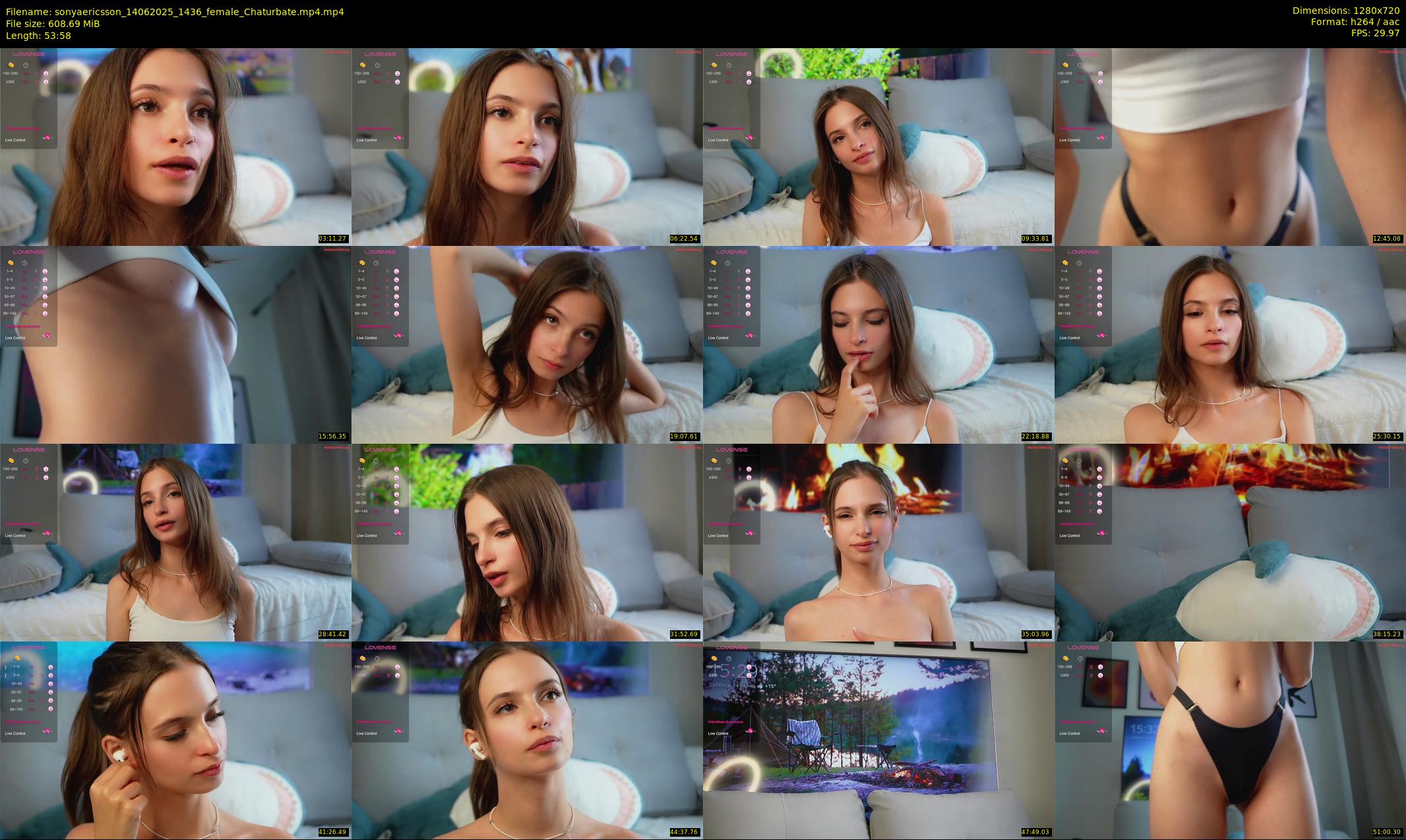 sonyaericsson — 54 minute Chaturbate female cam show recording, 720p, Jun 14, 2025