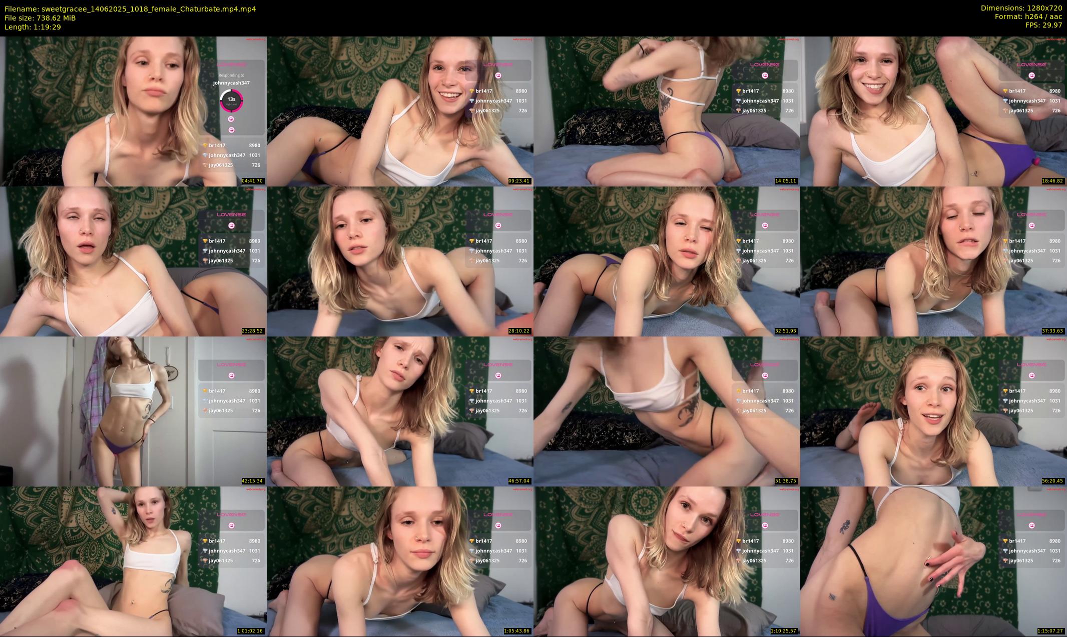 sweetgracee — 80 minute Chaturbate female cam show recording, 720p, Jun 14, 2025