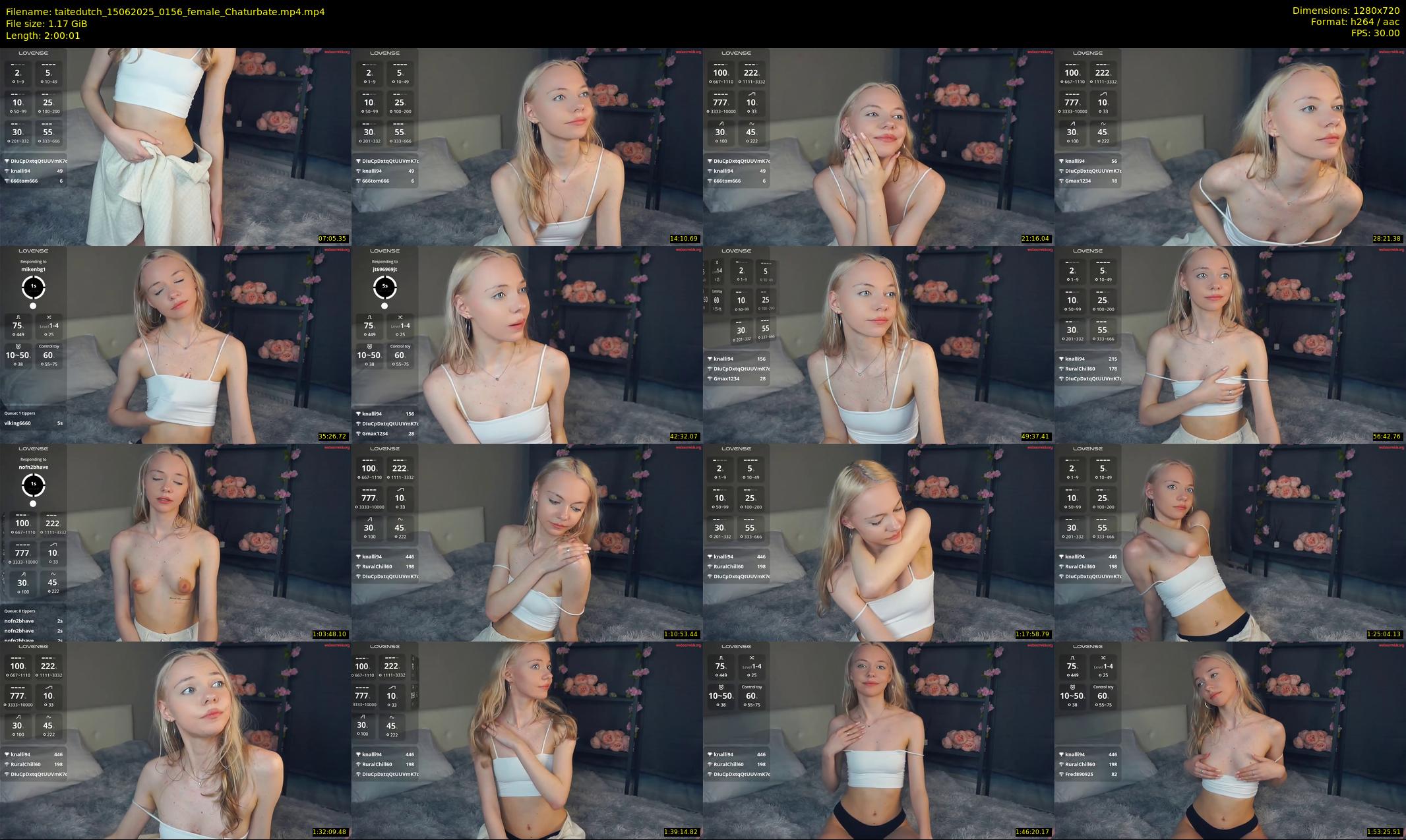 taitedutch — 121 minute Chaturbate female cam show recording, 720p, Jun 15, 2025