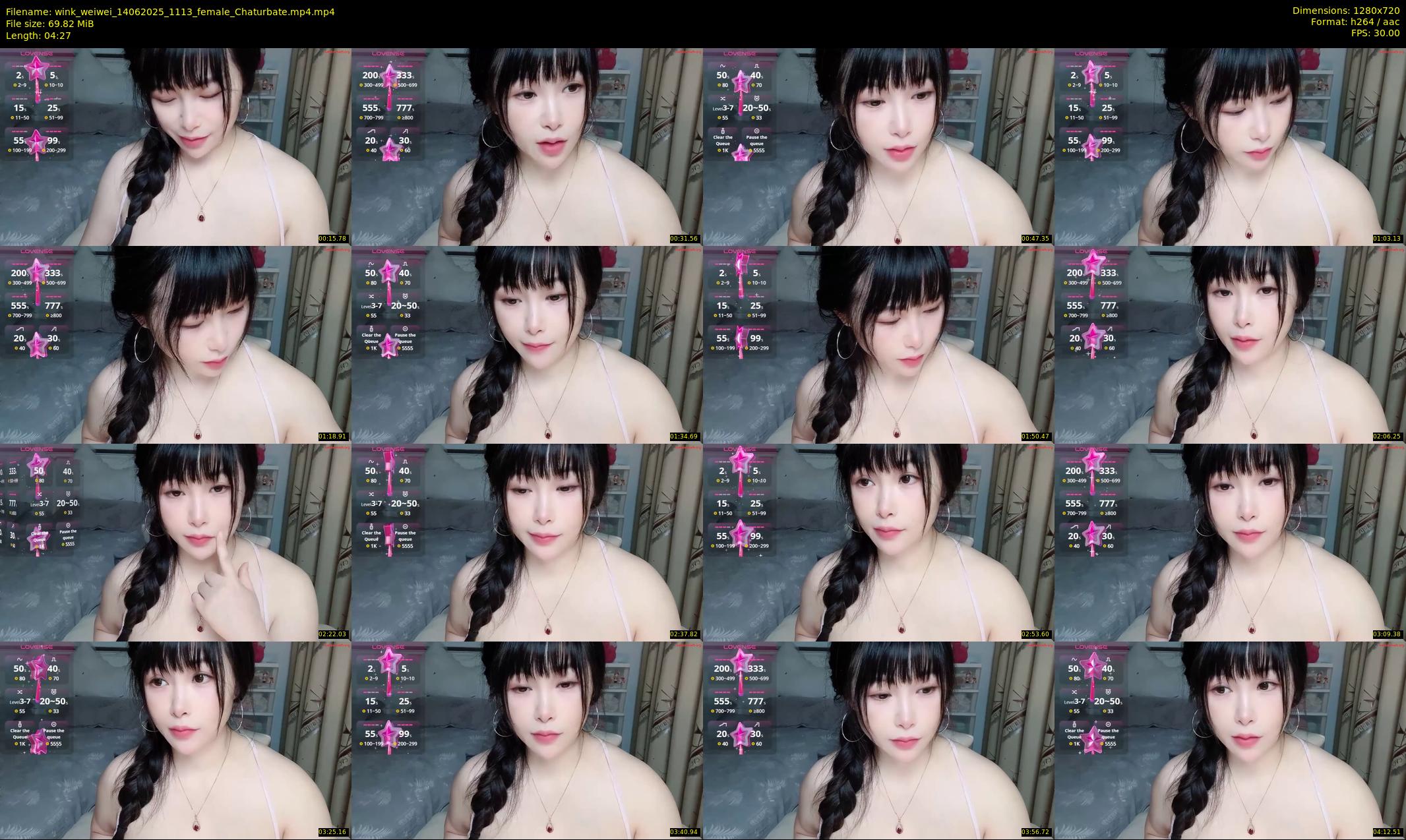 wink_weiwei — 5 minute Chaturbate female cam show recording, 720p, Jun 14, 2025
