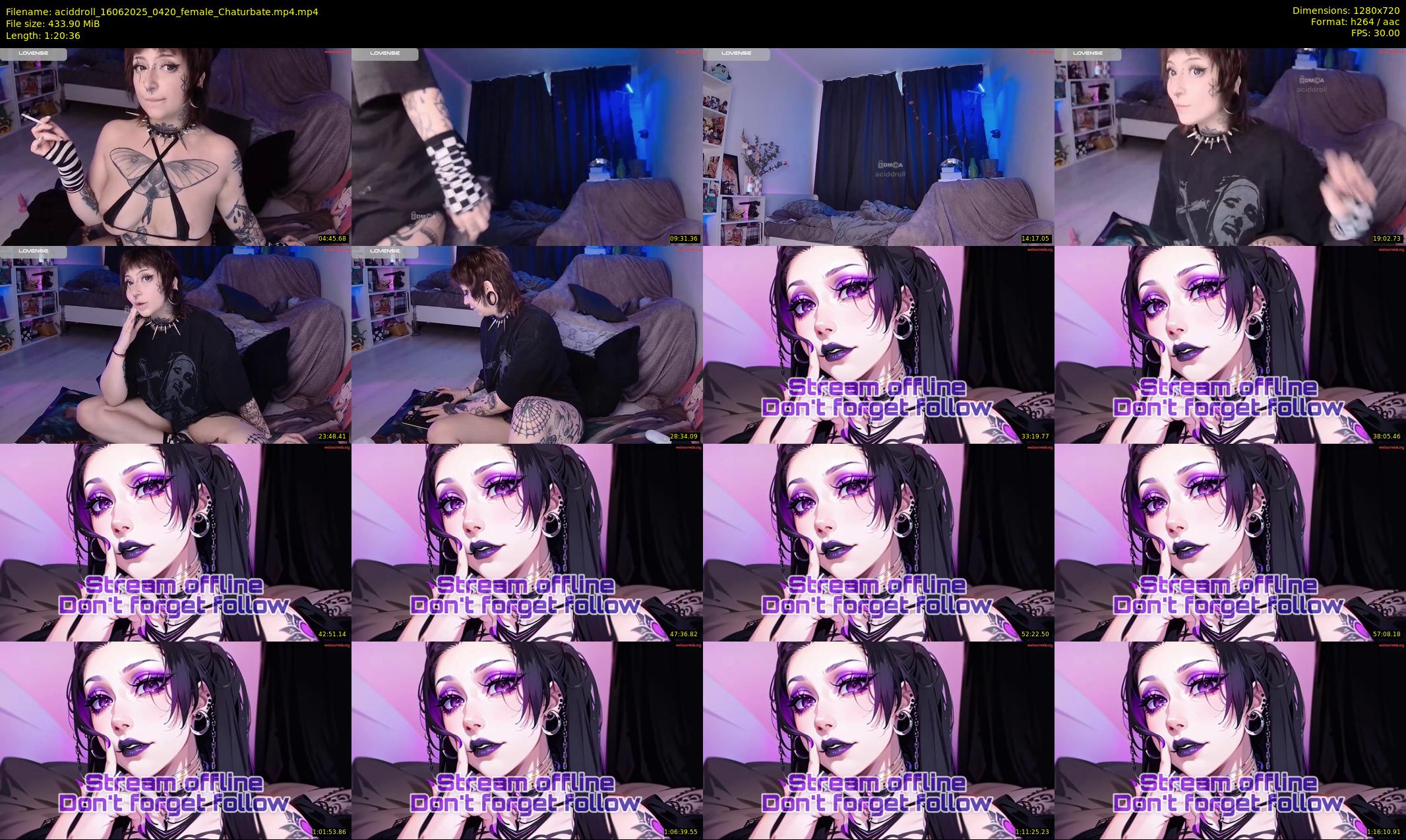aciddroll — 81 minute Chaturbate female cam show recording, 720p, Jun 16, 2025