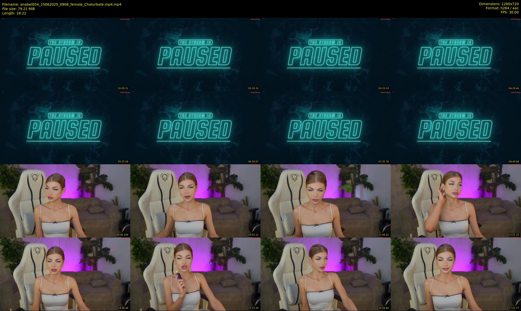 anabel054 — 19 minute Chaturbate female cam show recording, 720p, Jun 15, 2025