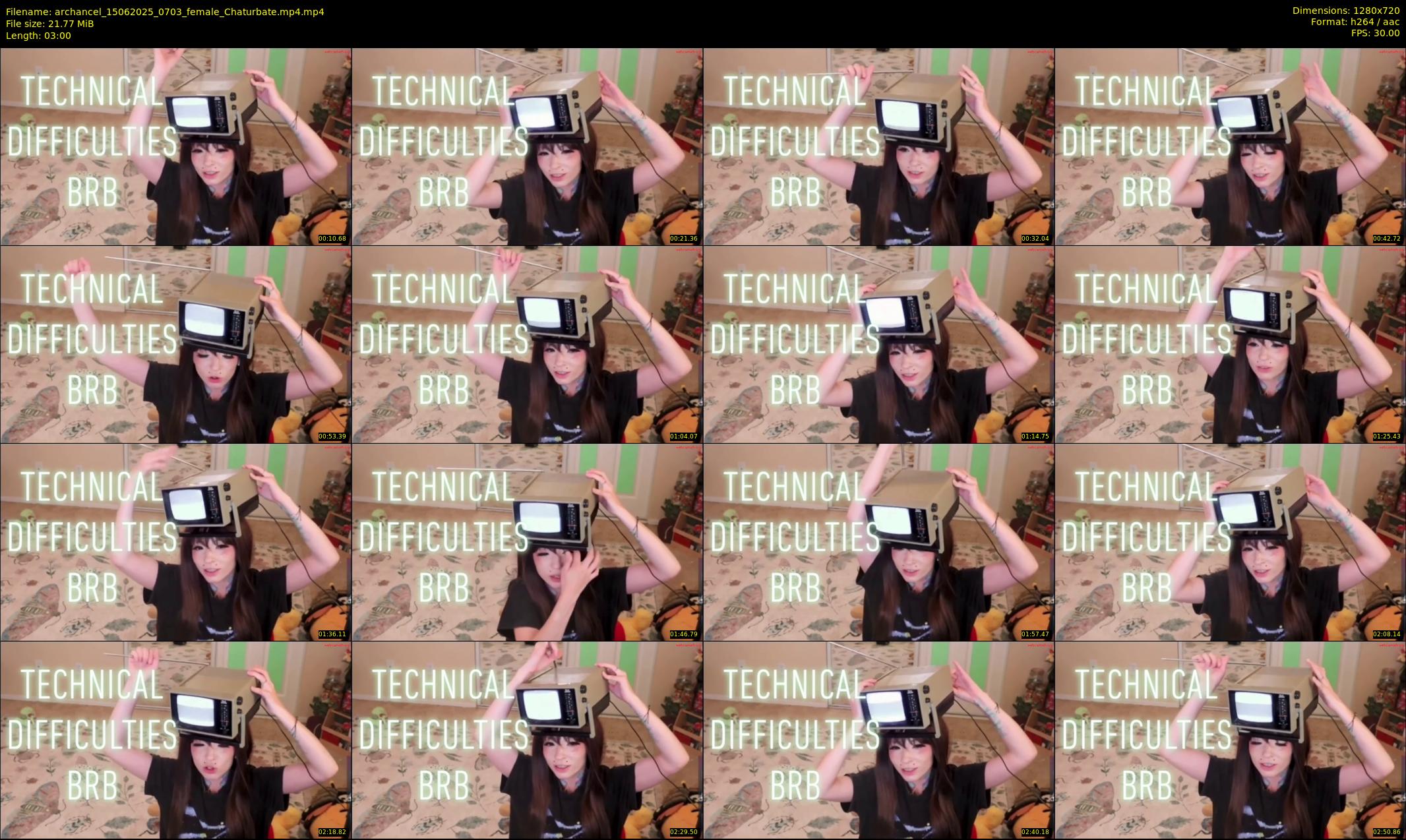 archancel — 3 minute Chaturbate female cam show recording, 720p, Jun 15, 2025