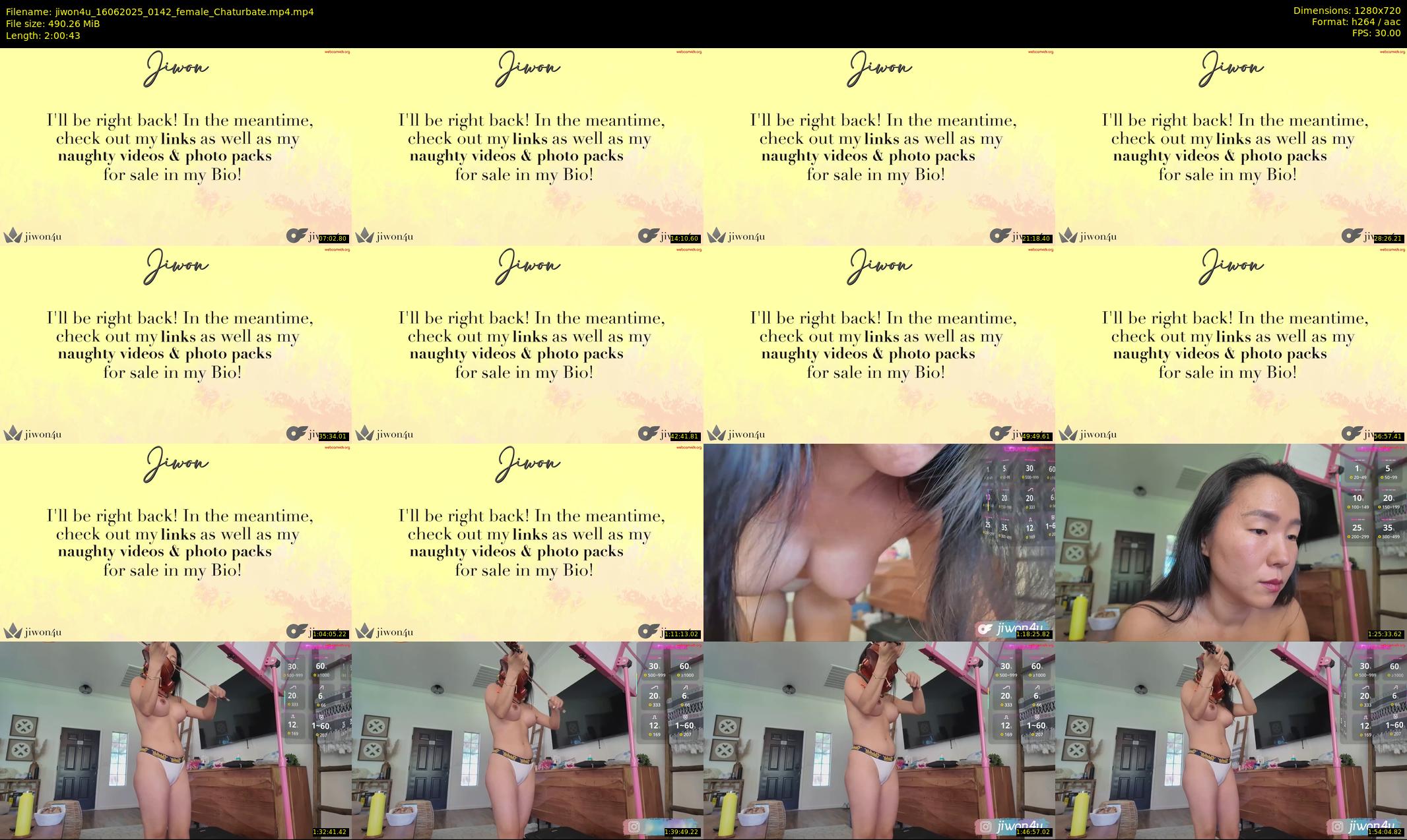 jiwon4u — 121 minute Chaturbate female cam show recording, 720p, Jun 16, 2025