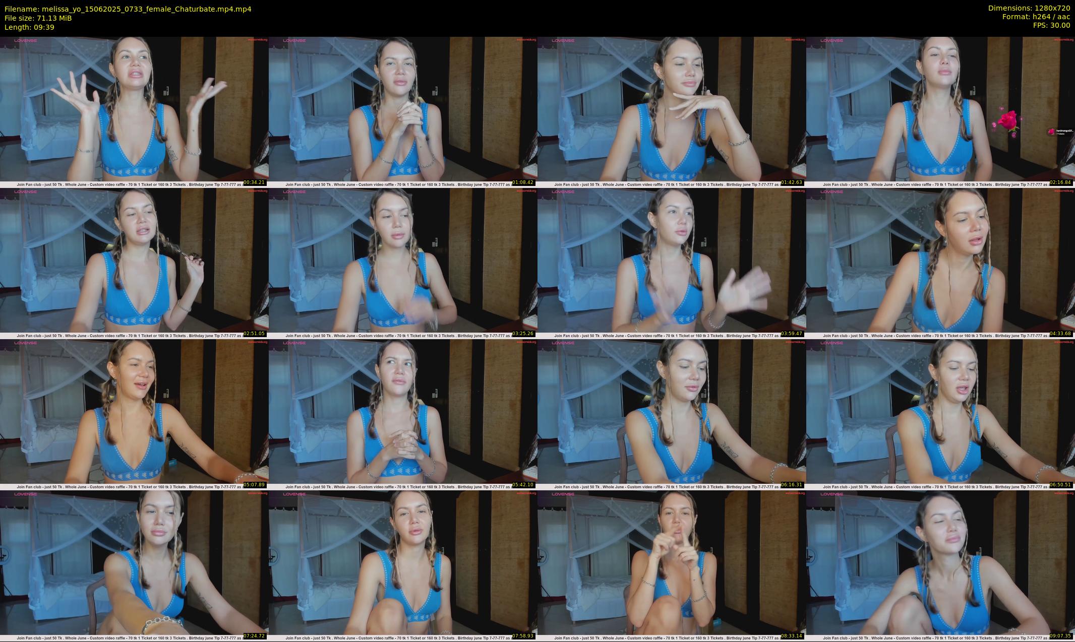 melissa_yo — 10 minute Chaturbate female cam show recording, 720p, Jun 15, 2025