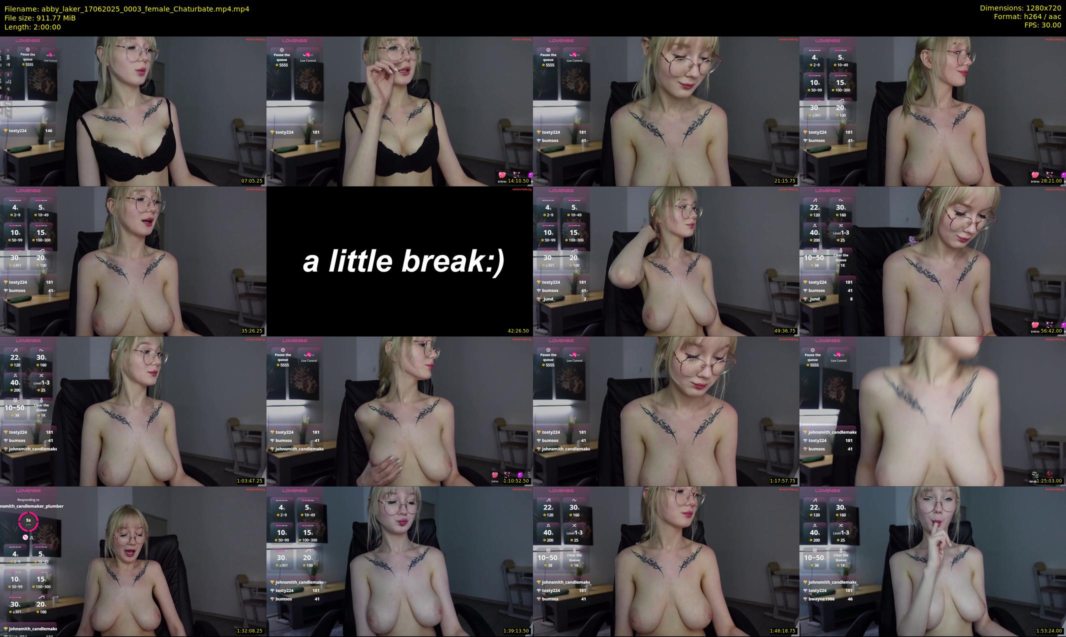 abby_laker — 120 minute Chaturbate female cam show recording, 720p, Jun 17, 2025