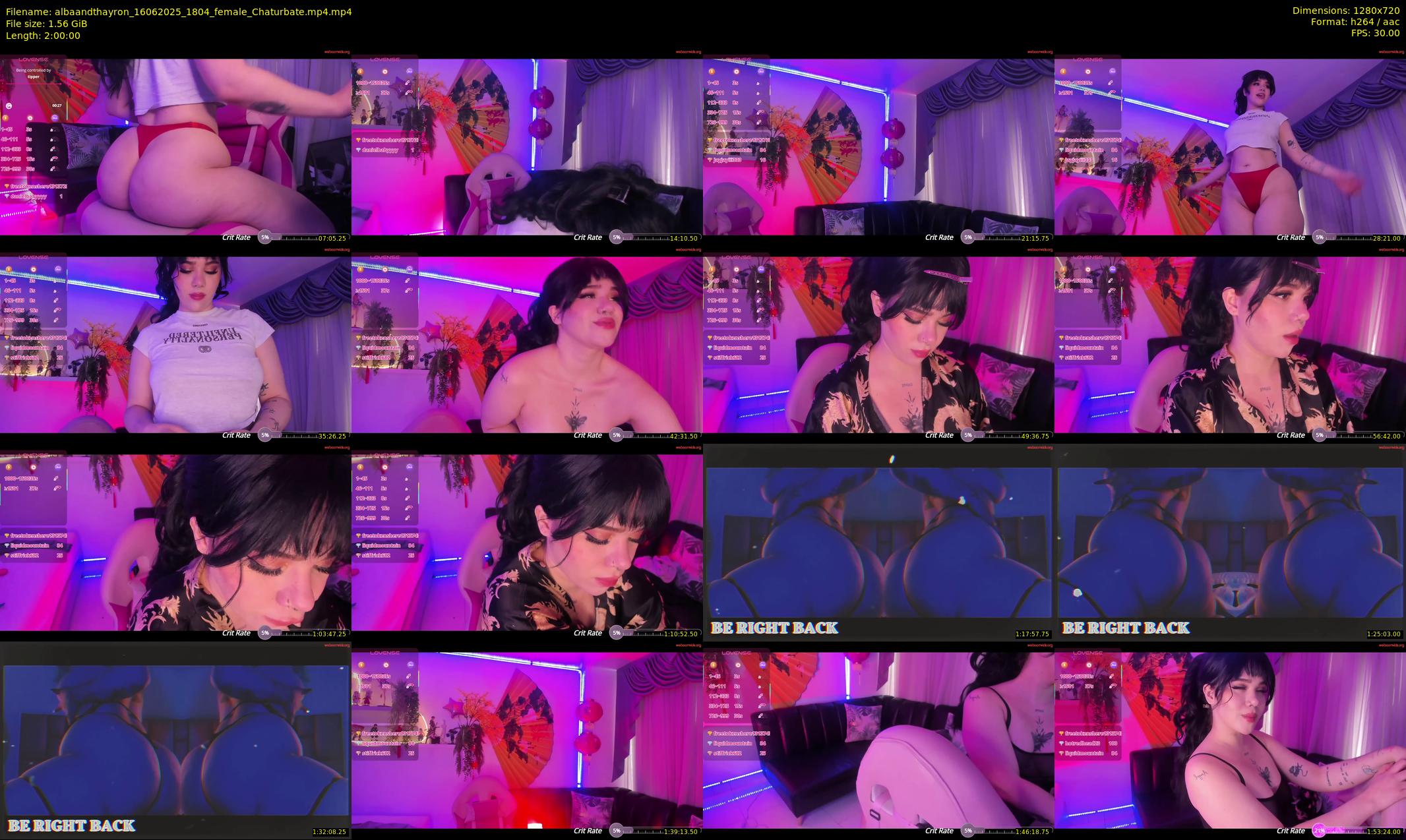 albaandthayron — 120 minute Chaturbate couple cam show recording, 720p, Jun 16, 2025
