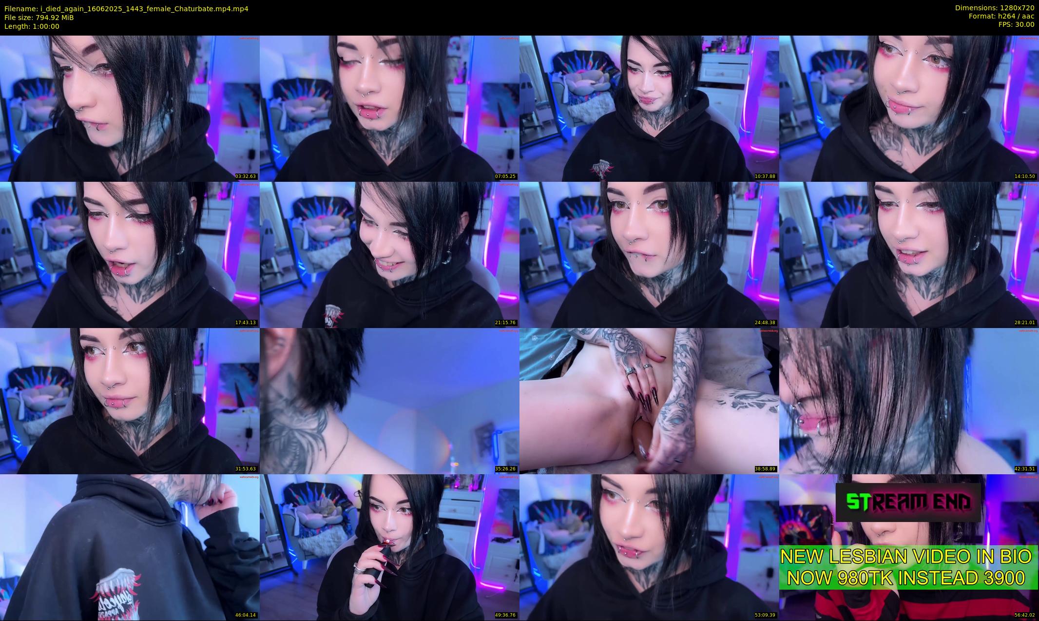 i_died_again — 60 minute Chaturbate female cam show recording, 720p, Jun 16, 2025