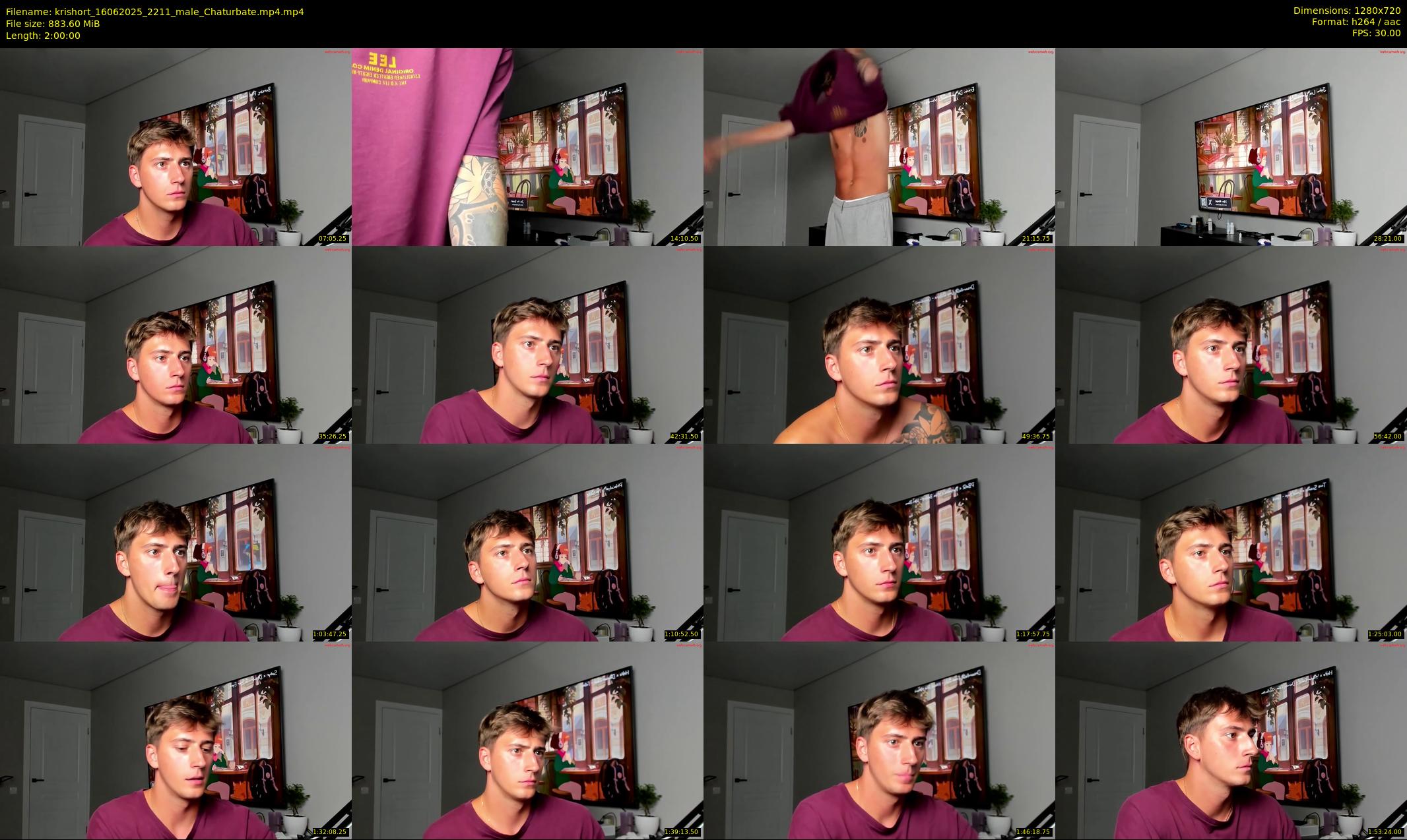 krishort — 120 minute Chaturbate male cam show recording, 720p, Jun 16, 2025