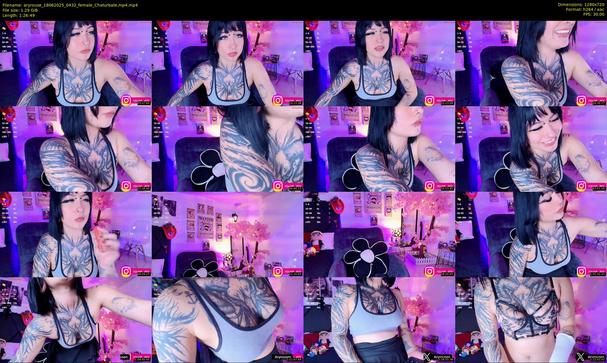 aryrouse — 87 minute Chaturbate female cam show recording, 720p, Jun 18, 2025