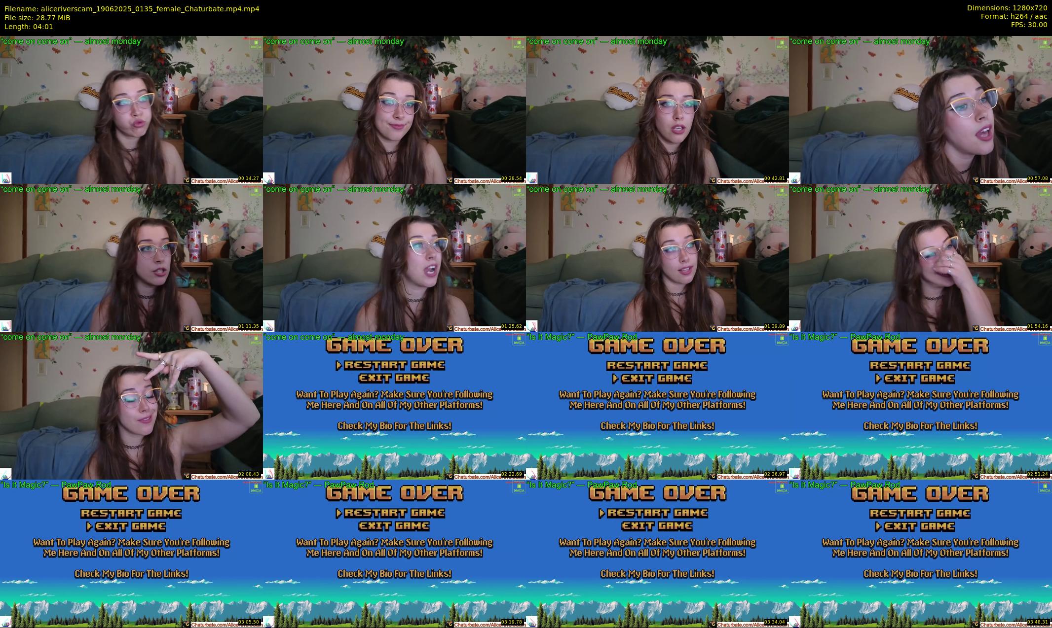 aliceriverscam — 5 minute Chaturbate female cam show recording, 720p, Jun 19, 2025